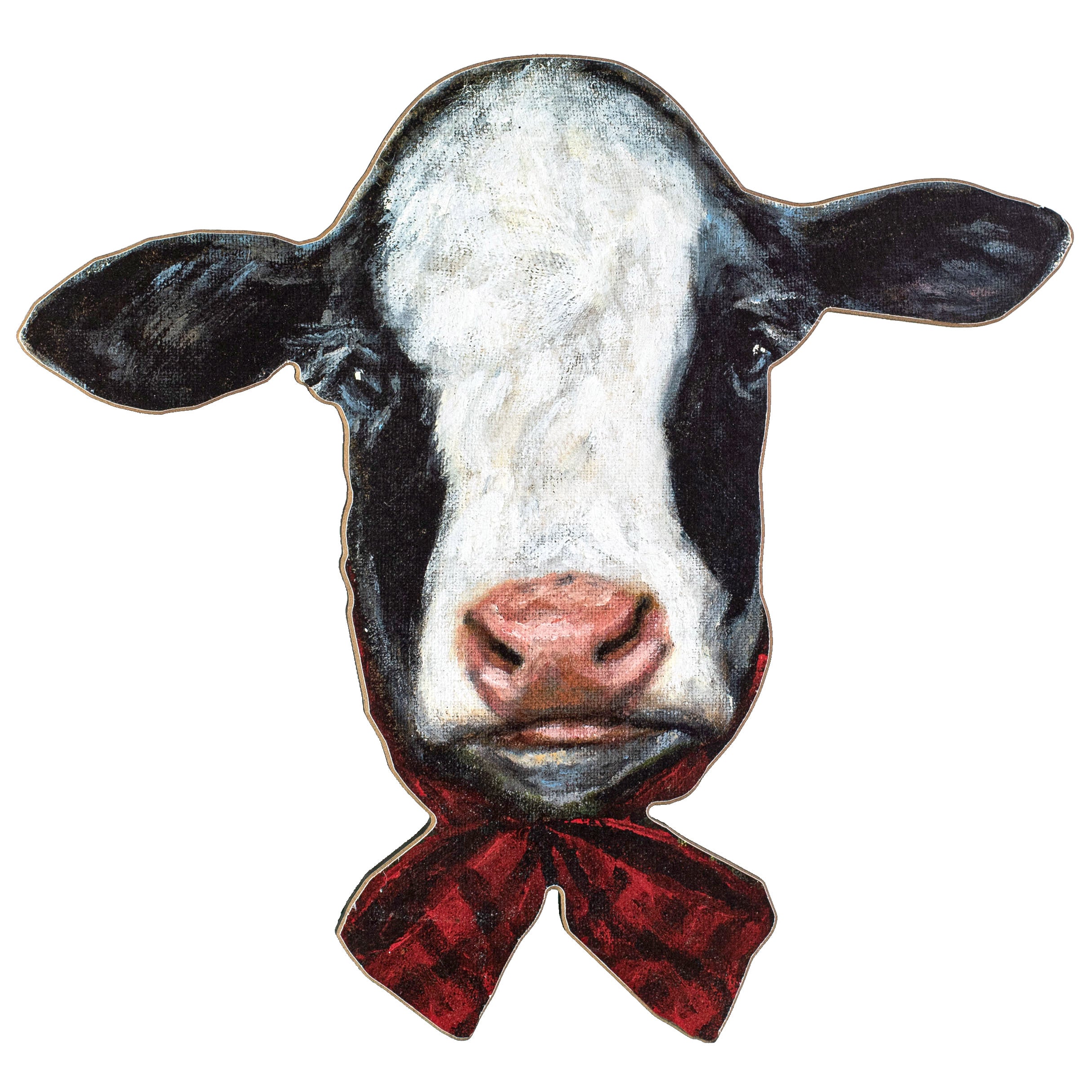 12" Wreath Insert: Christmas Cow With Bow Item Number: 144541