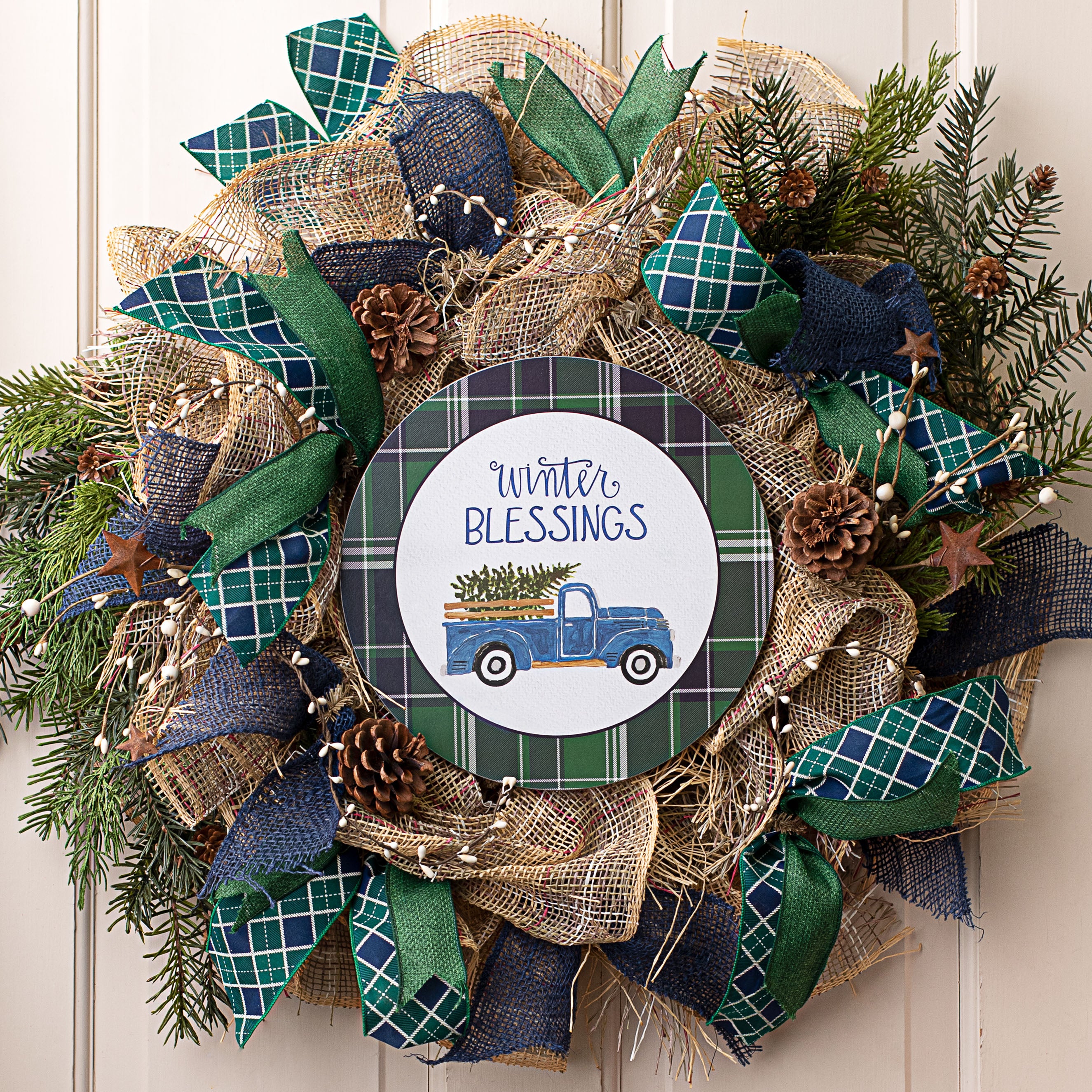 10" Wreath Insert: Winter Blessings Truck Lifestyle Photo