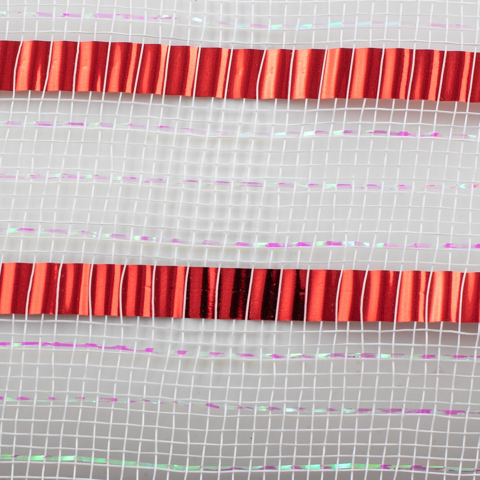 10" XL Wide Foil Stripe Mesh: White & Red detail photo 3