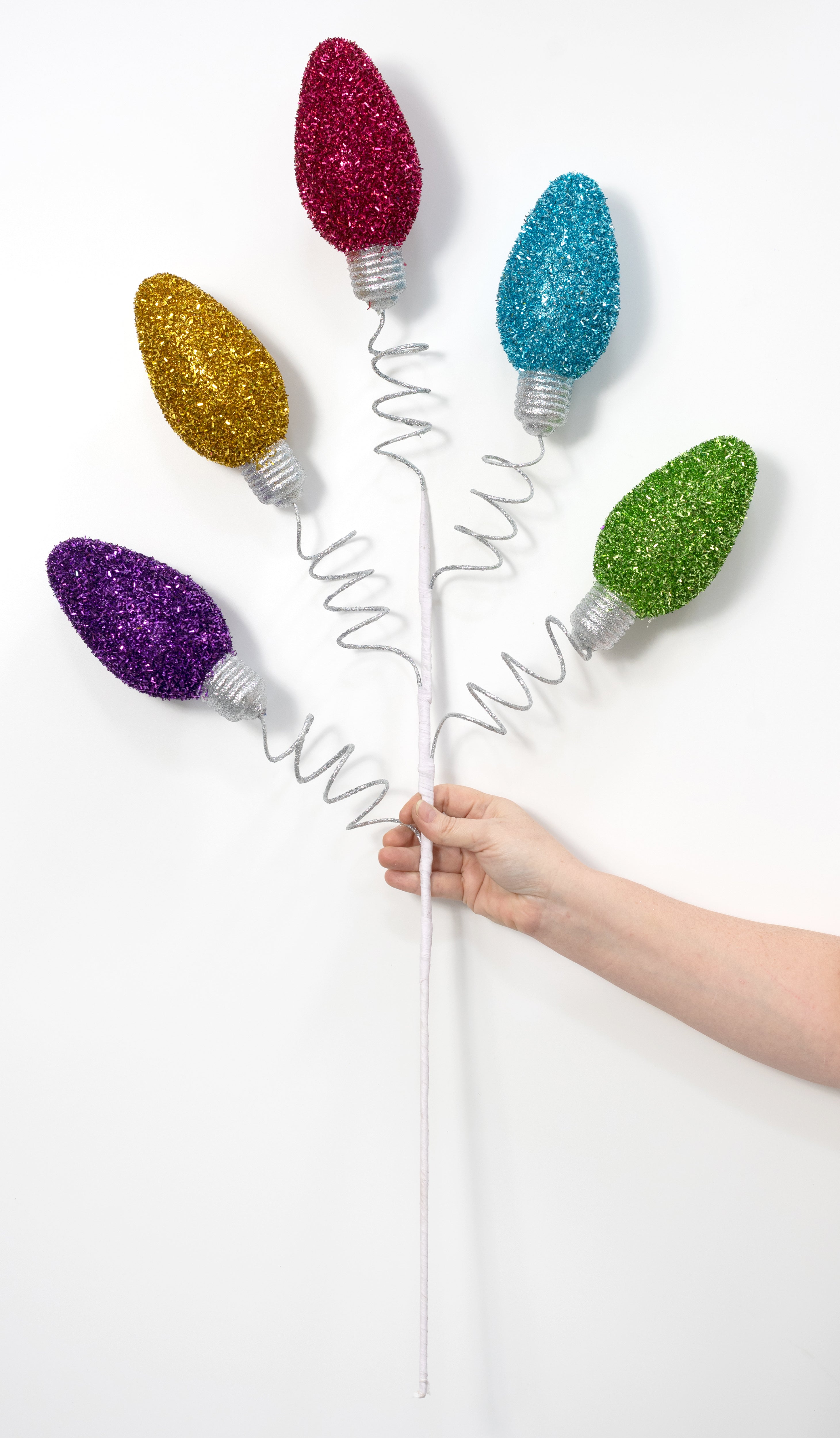 36" V-Cut Foil Jumbo Christmas Light Bulb Spray: Bright Multicolor