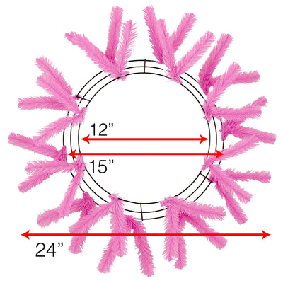 15-24" Work Wreath Form: Pink