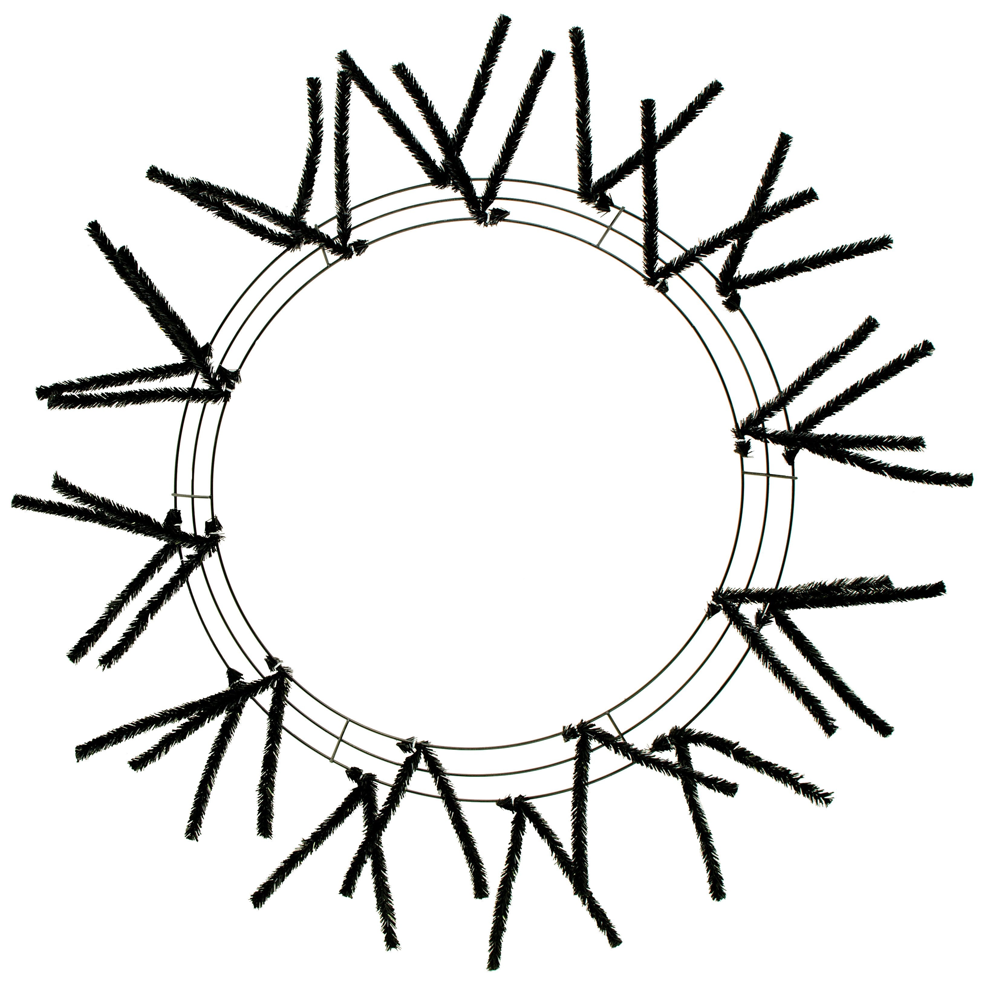 20 30 Tinsel Work Wreath Form Black