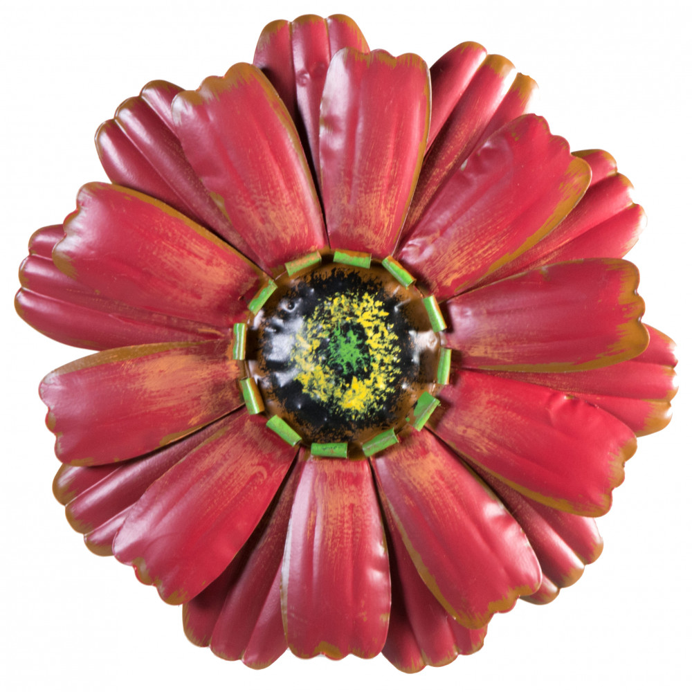 10" Metal Flower Wall Decor: Red OSW101962 - CraftOutlet.com
