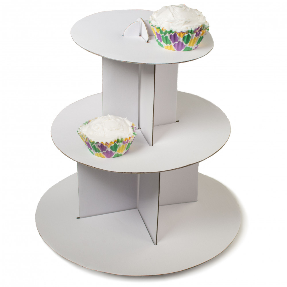 Cardboard Cupcake Stand: 3 Tier [7016-WH] - CraftOutlet.com