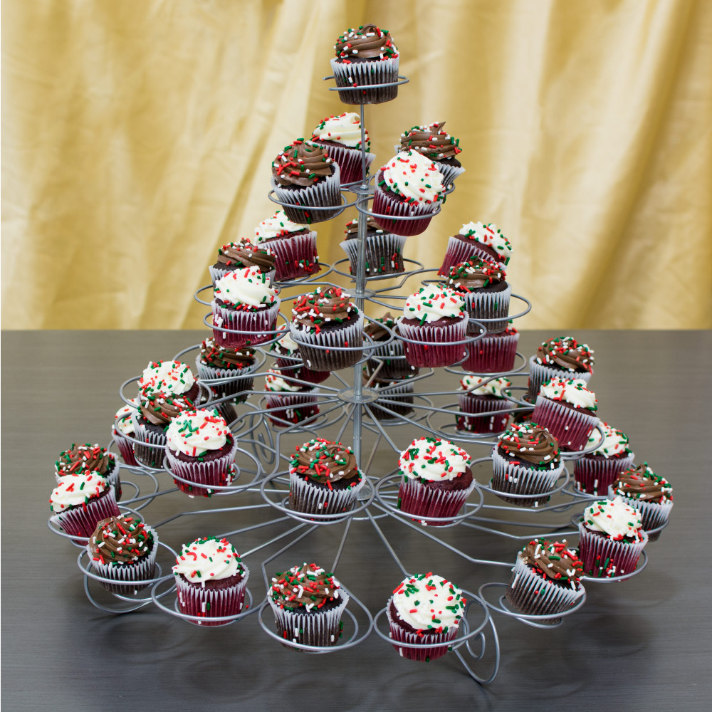 Tiered Wire Mini Cupcake Stand (Holds 41) [7019-SILVER] - CraftOutlet.com
