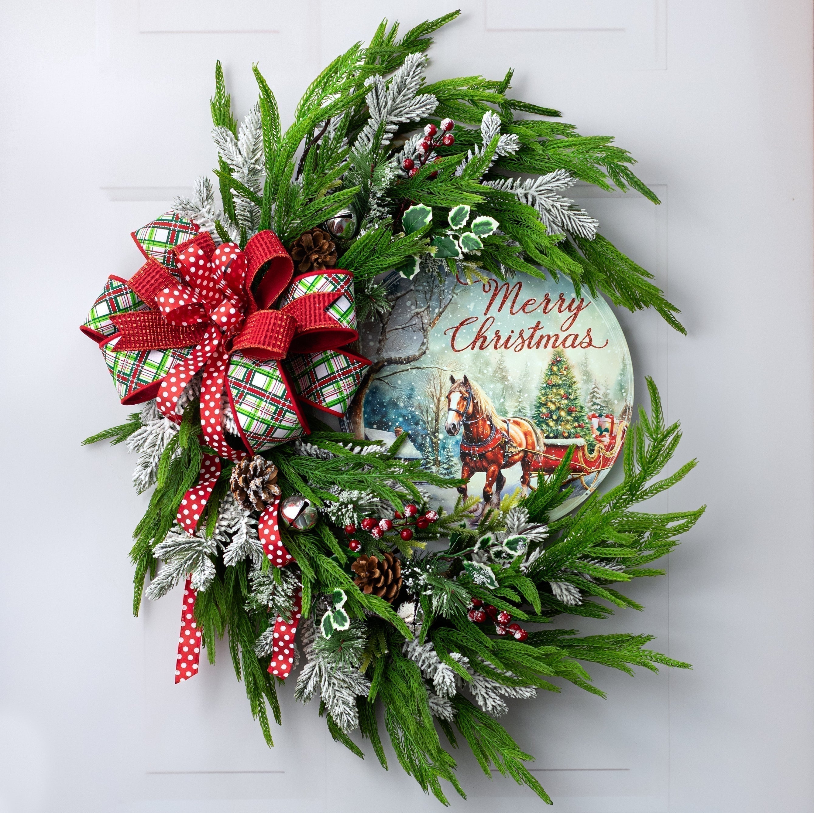 Fir Pine Oval Christmas Wreath Tutorial