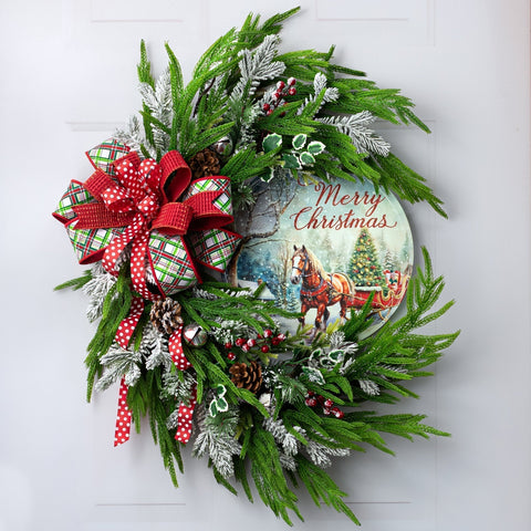 Fir Pine Oval Christmas Wreath Tutorial