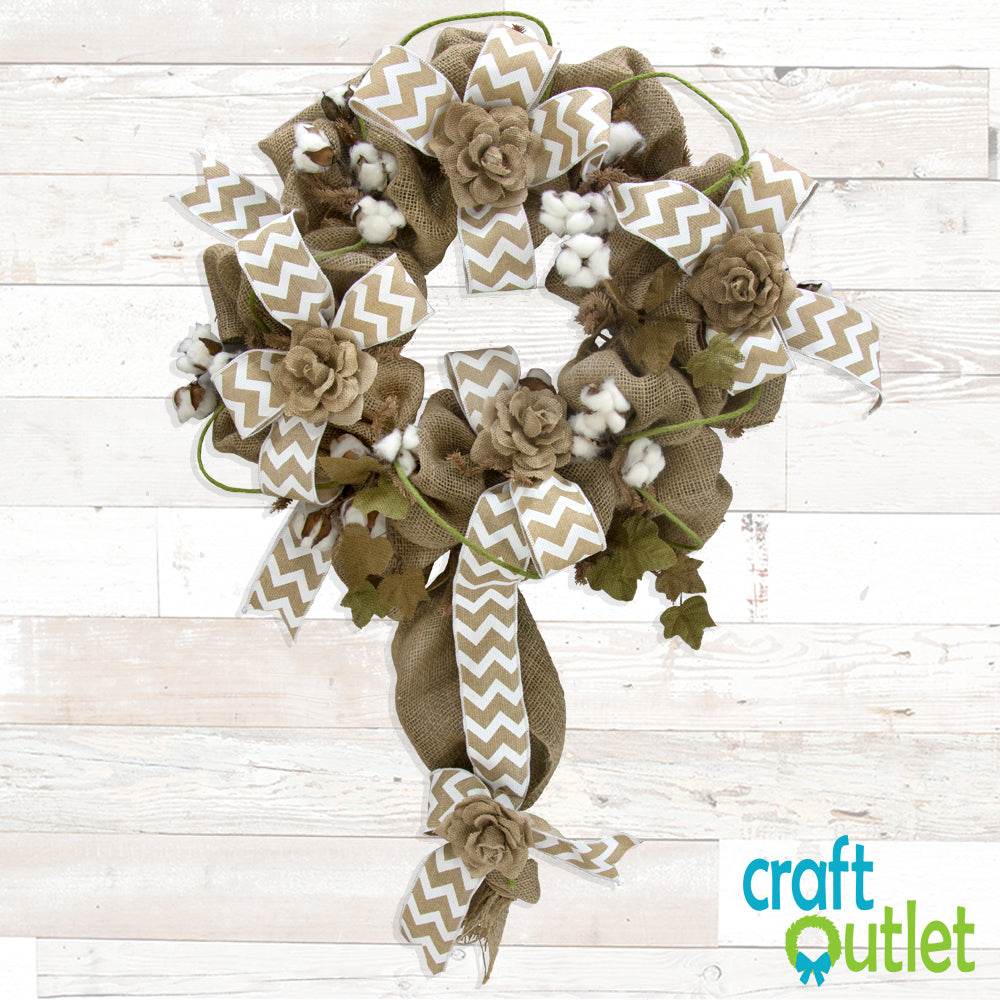 Burlap &amp; Cotton Wreath