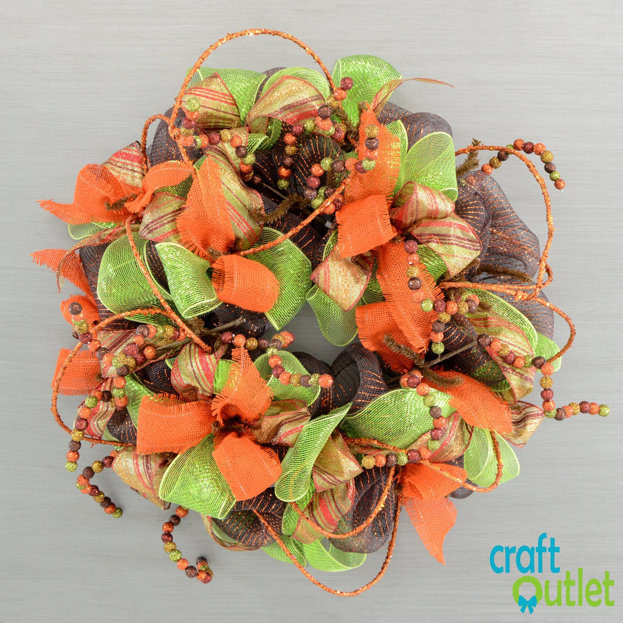 DIY Fall Glitter Ball Wreath