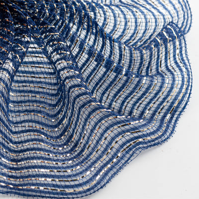 10" Metallic Breeze Mesh: Champagne & Navy Blue
