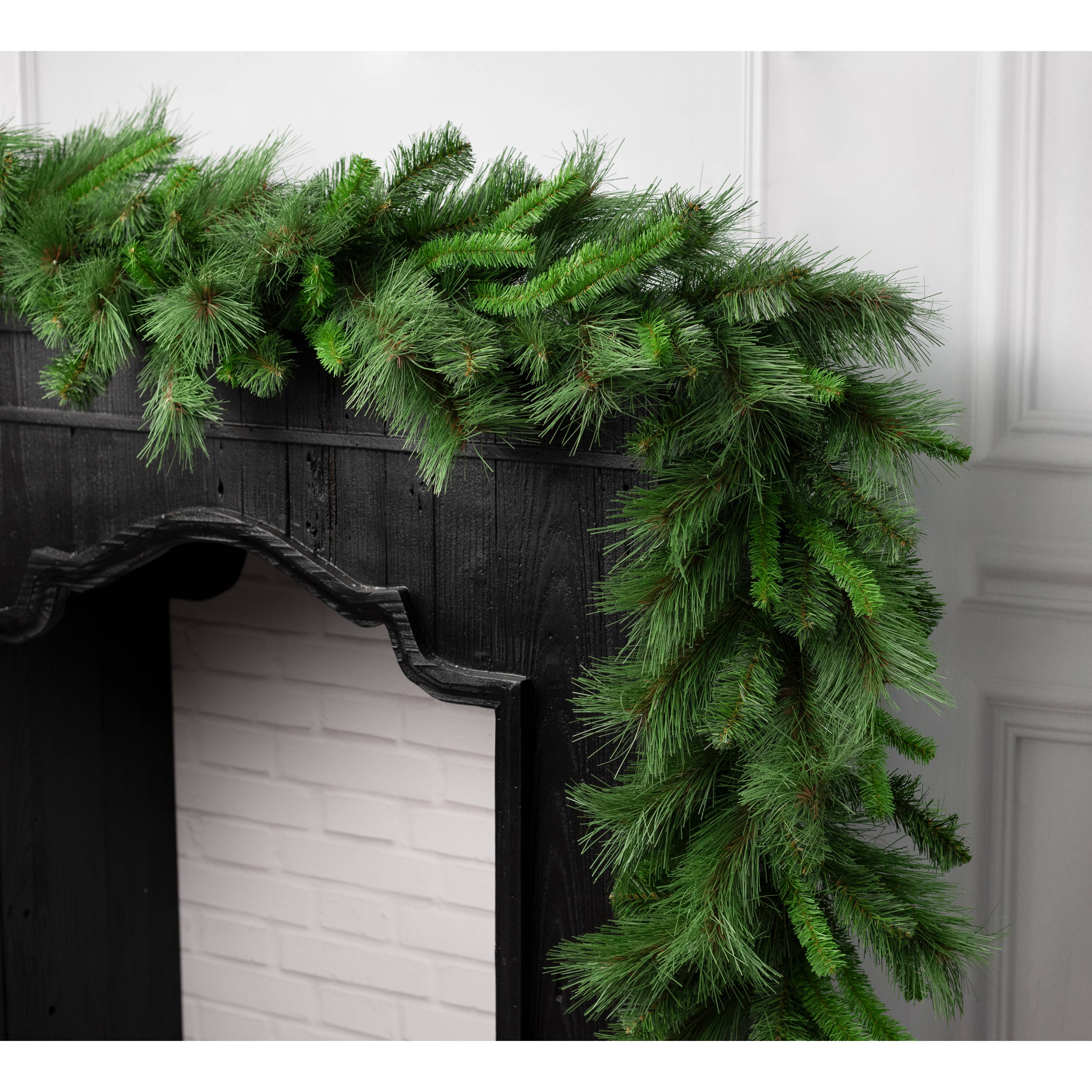 9' X 14" Mixed Pine Garland: Mixed Green