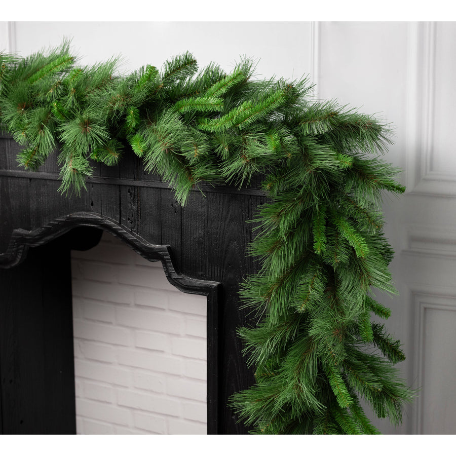 9' X 14" Mixed Pine Garland: Mixed Green