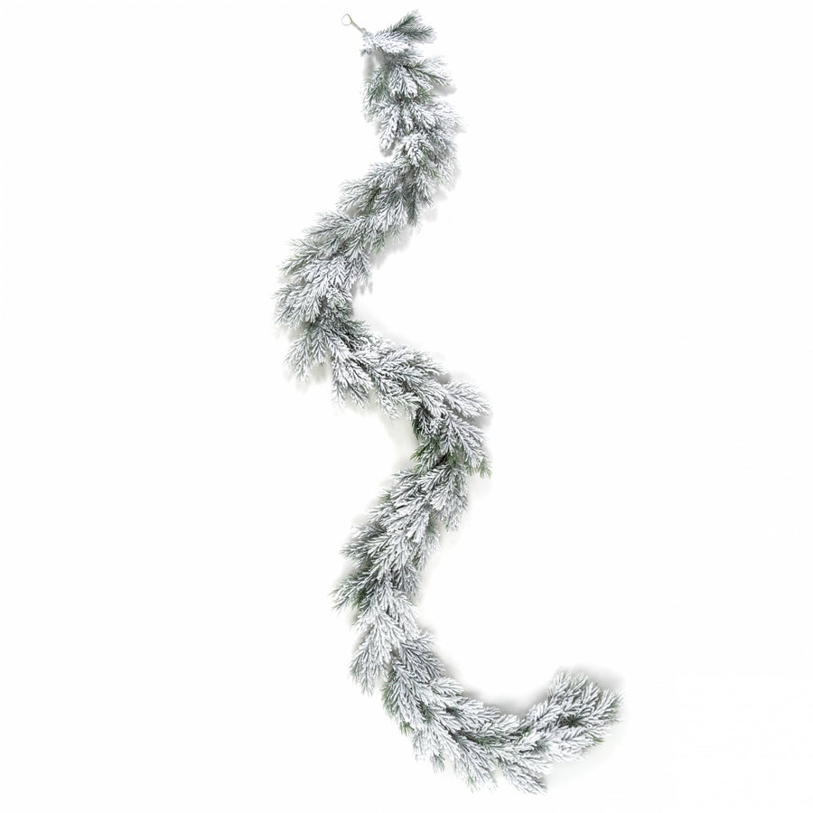 6' Flocked Spruce Garland