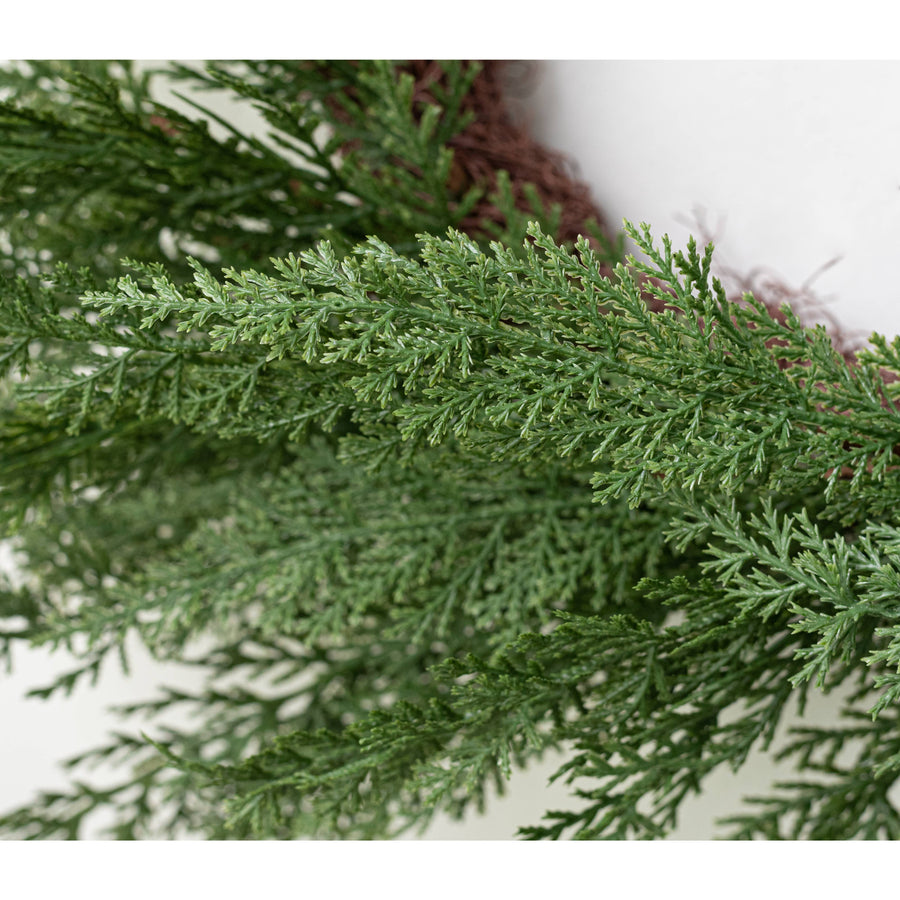 28" Faux Cedar Arborvitae Wreath