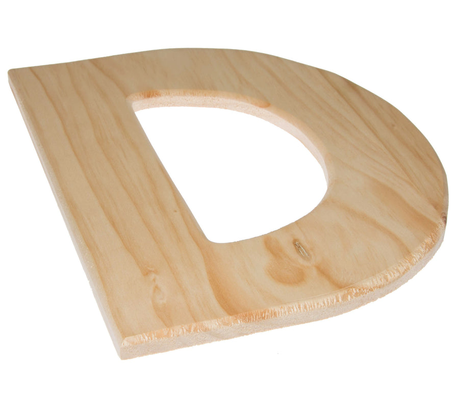 12" Natural Wood Letter: D
