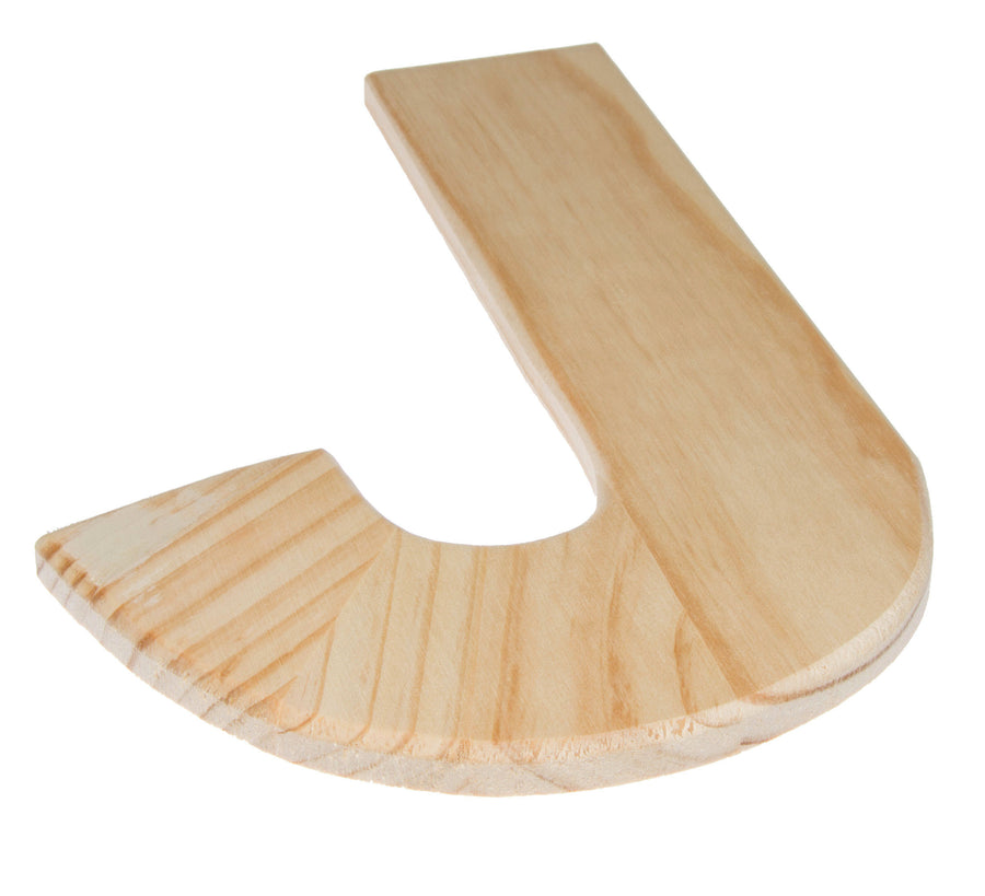 12" Natural Wood Letter: J