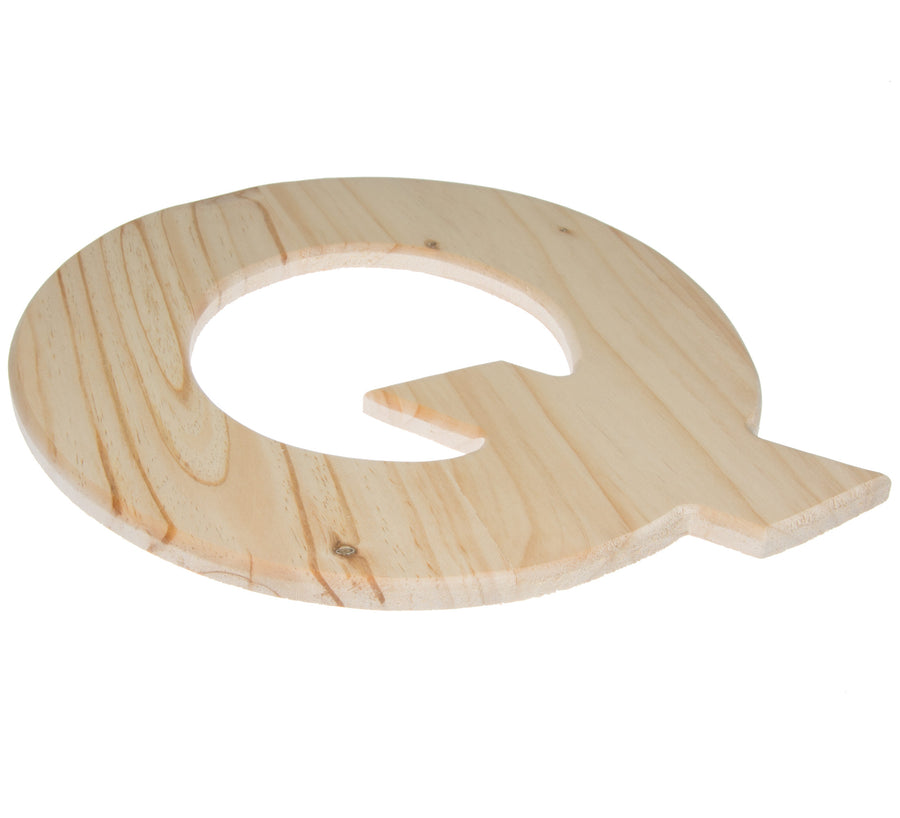12" Natural Wood Letter: Q