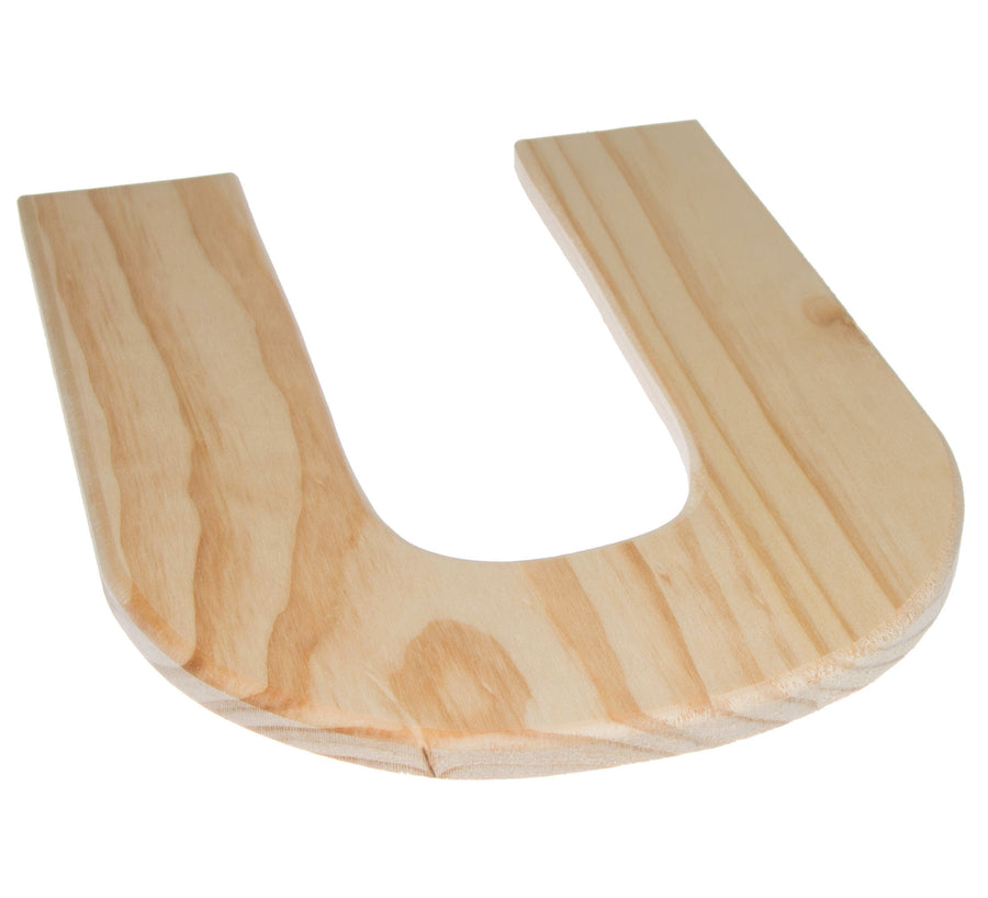 12" Natural Wood Letter: U