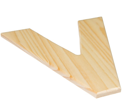 12" Natural Wood Letter: V