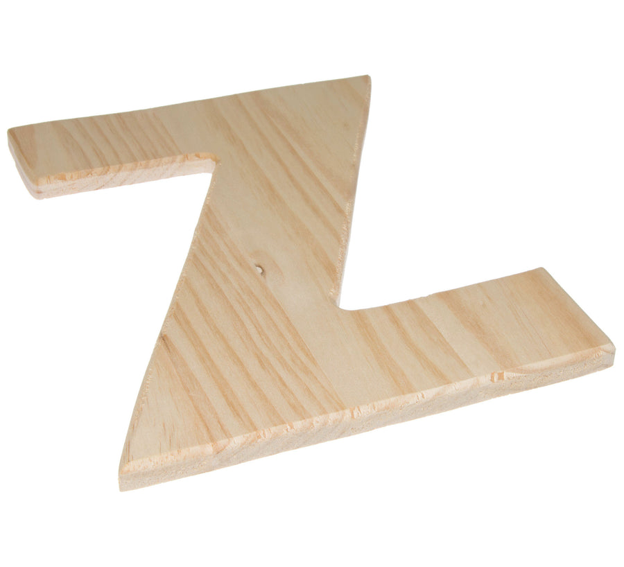 12" Natural Wood Letter: Z