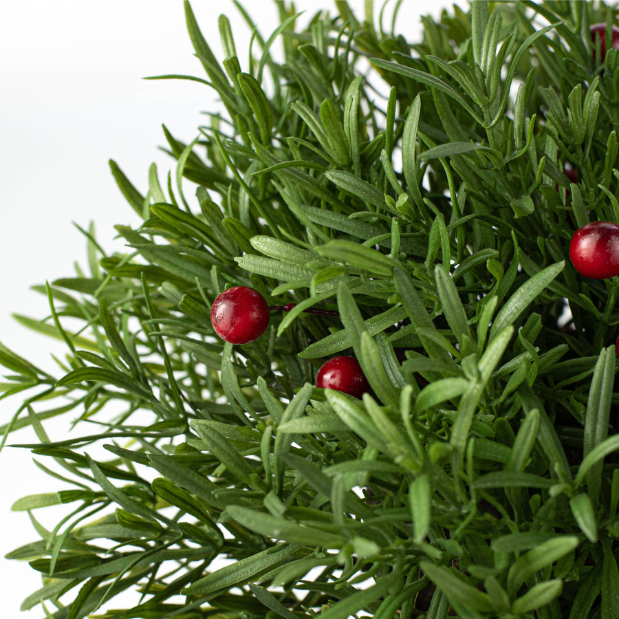 12" Mondo Grass & Berries Half Ball Sphere
