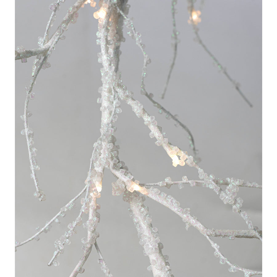 6' Lighted White Iced Branches Garland (48 LEDs)