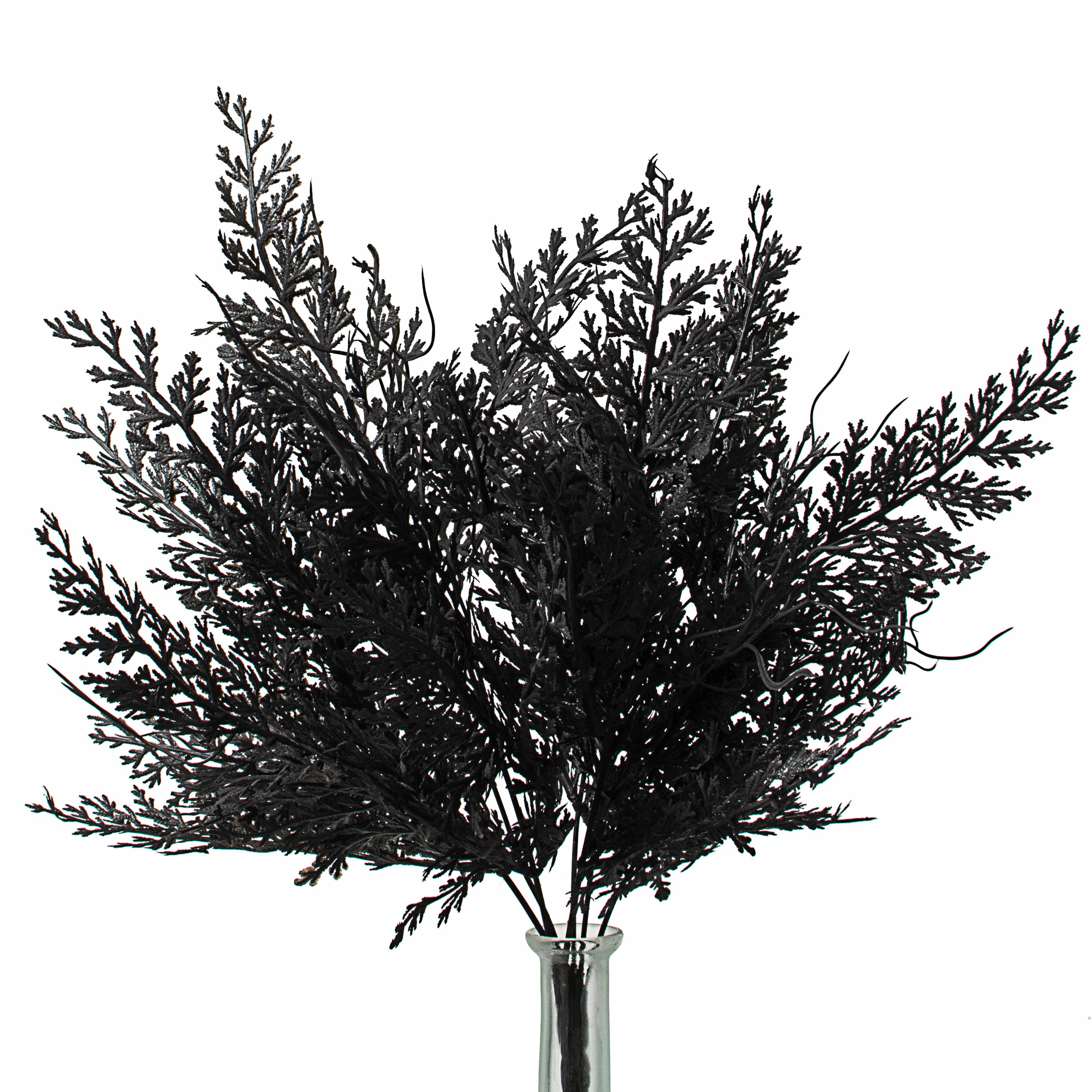 19" Fern Leaves Filler Bush: Black