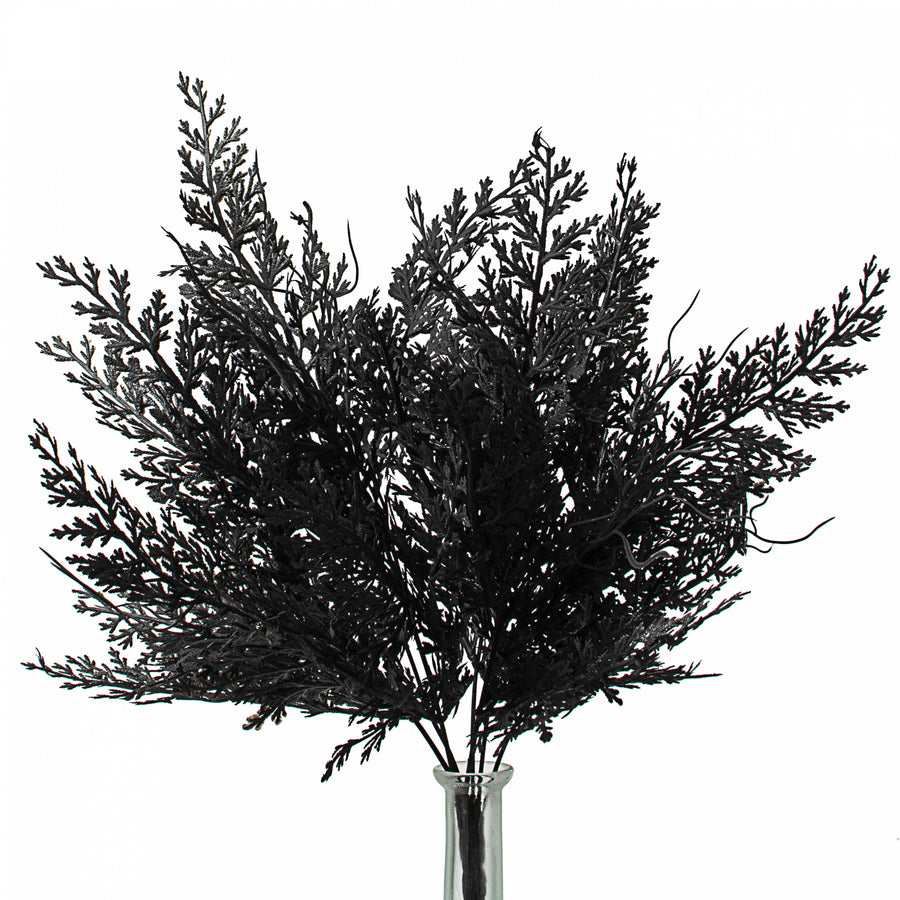 19" Fern Leaves Filler Bush: Black