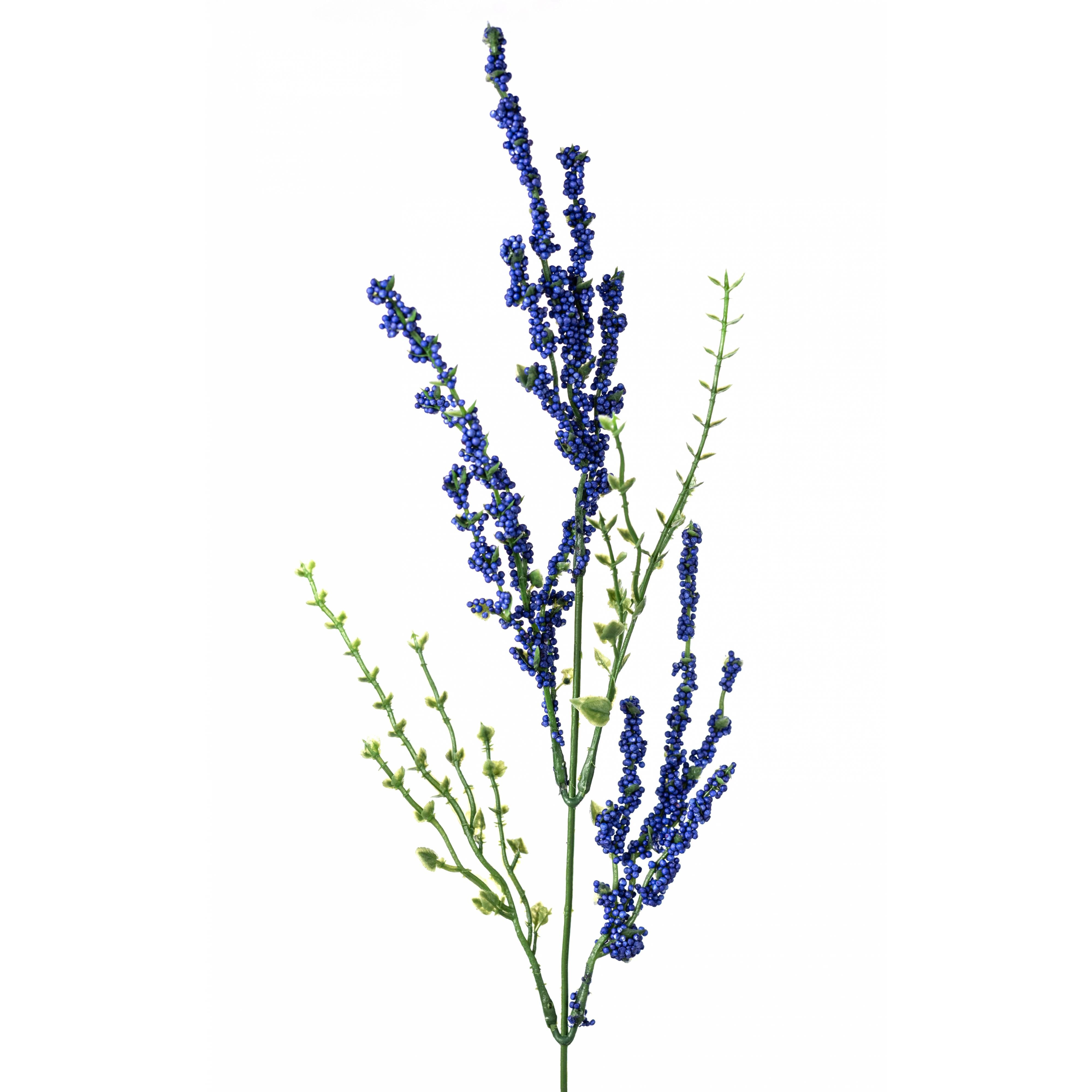 21" Erica Bush Seeded Heather: Blue (12 Stem)