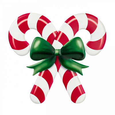 13" Metal Embossed Hanger: Red & White Candy Canes