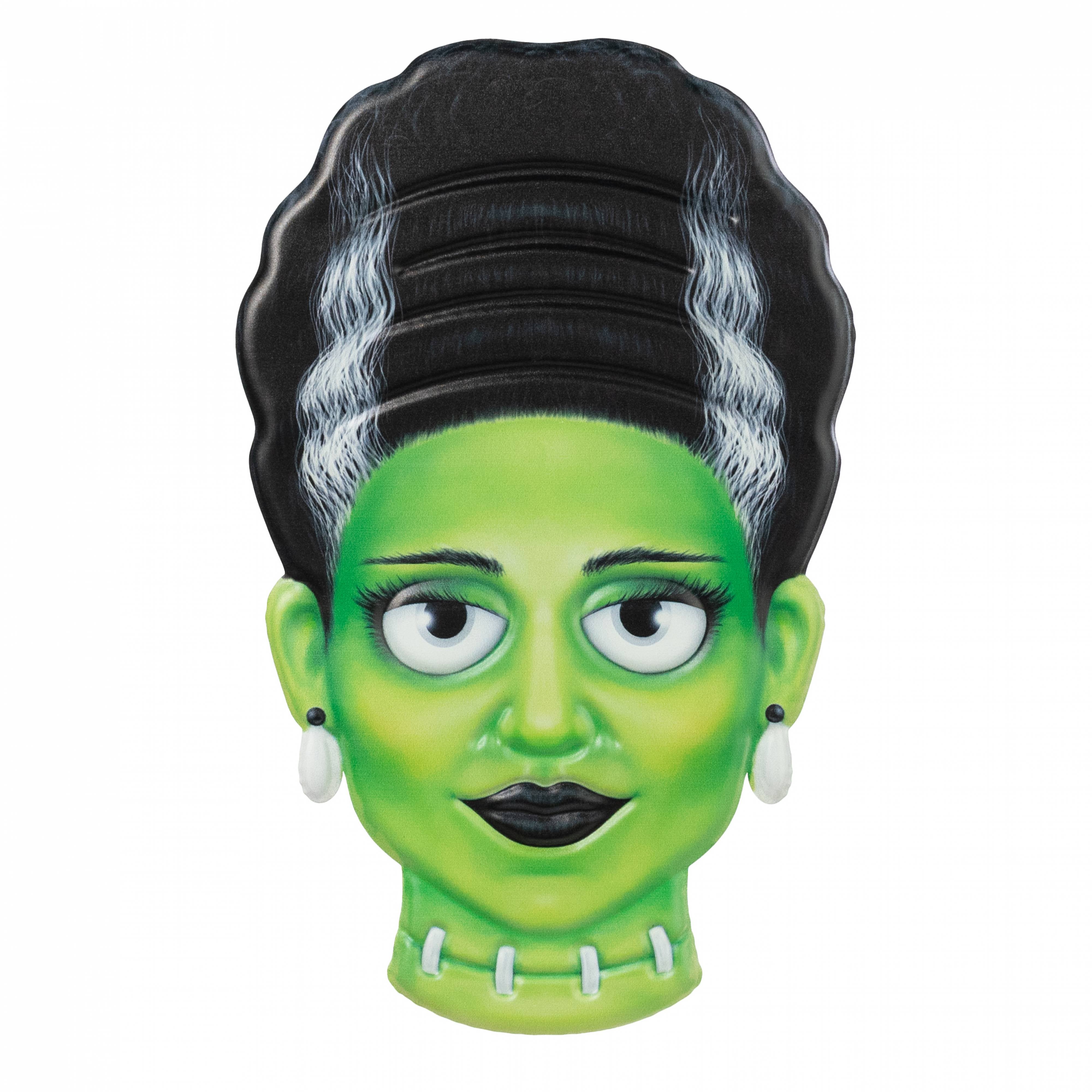 12" Embossed Metal Mrs. Frankenstein Head Decoration