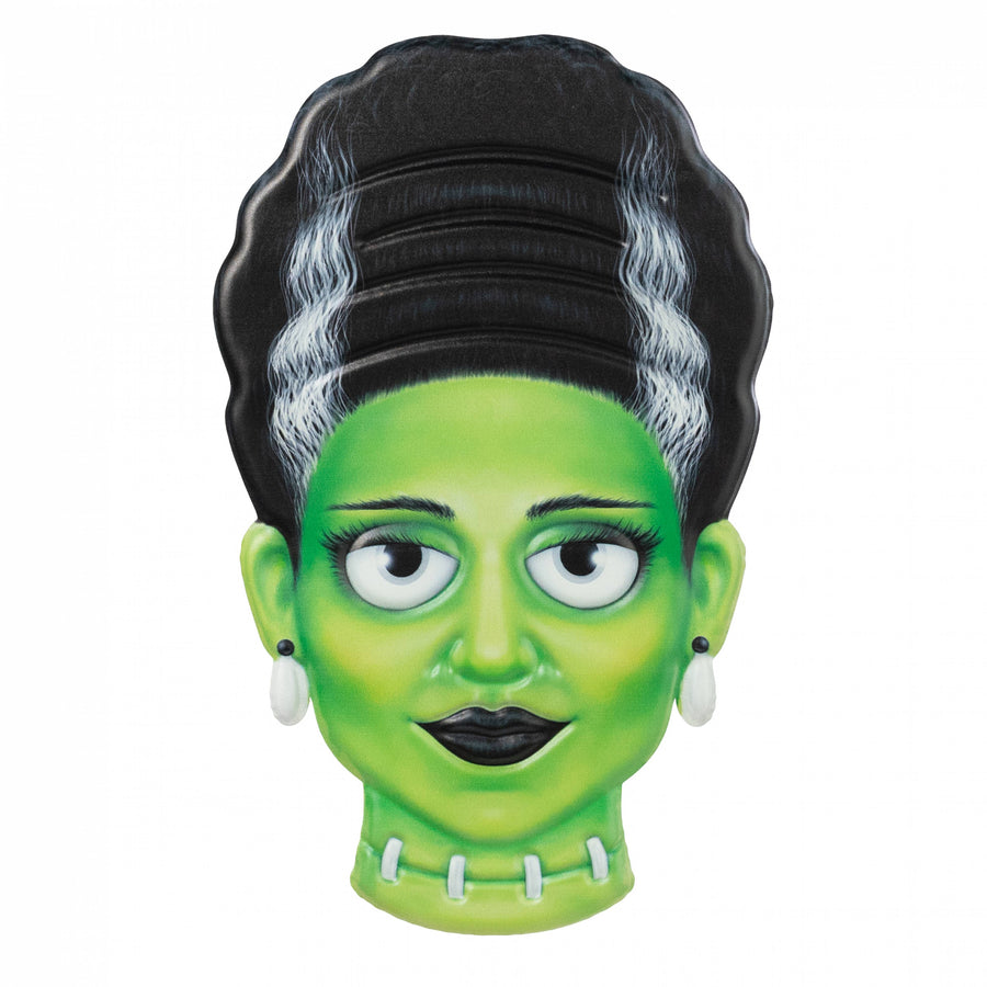 12" Embossed Metal Mrs. Frankenstein Head Decoration