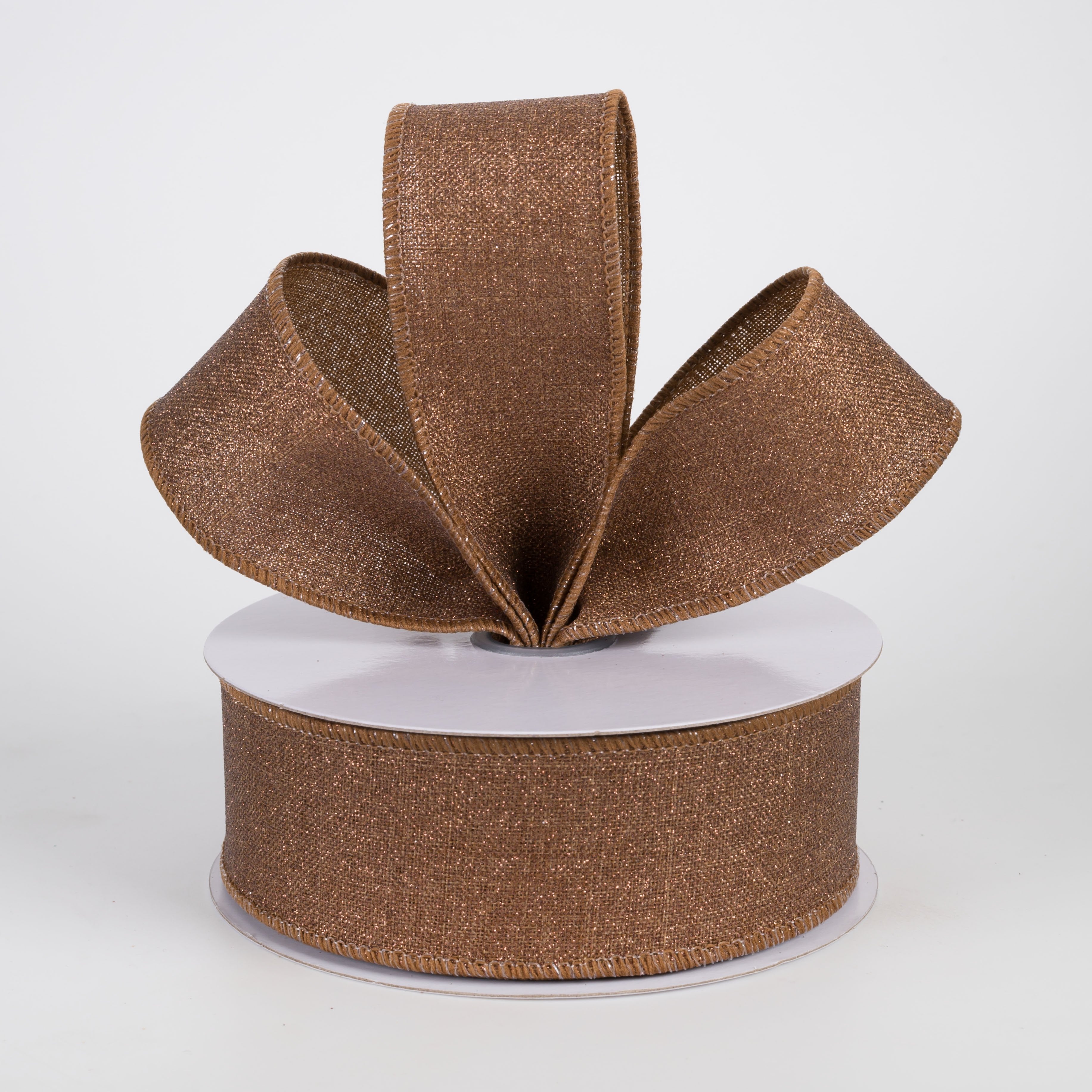 1.5" Fine Glitter on Royal Ribbon: Brown (10 Yards) Lifestyle Photo