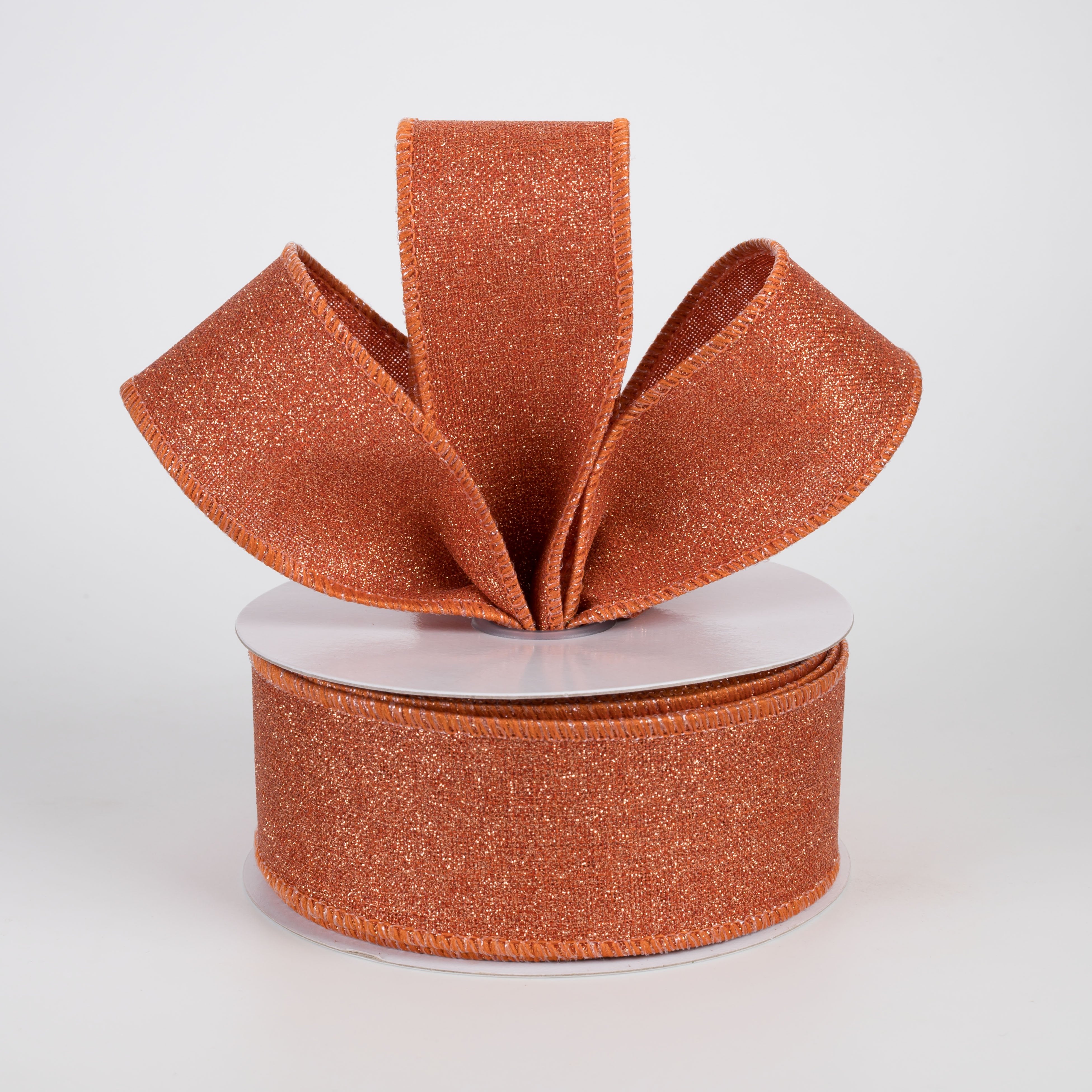 1.5" Fine Glitter on Royal: Terracotta Orange (10 Yards) Lifestyle Photo