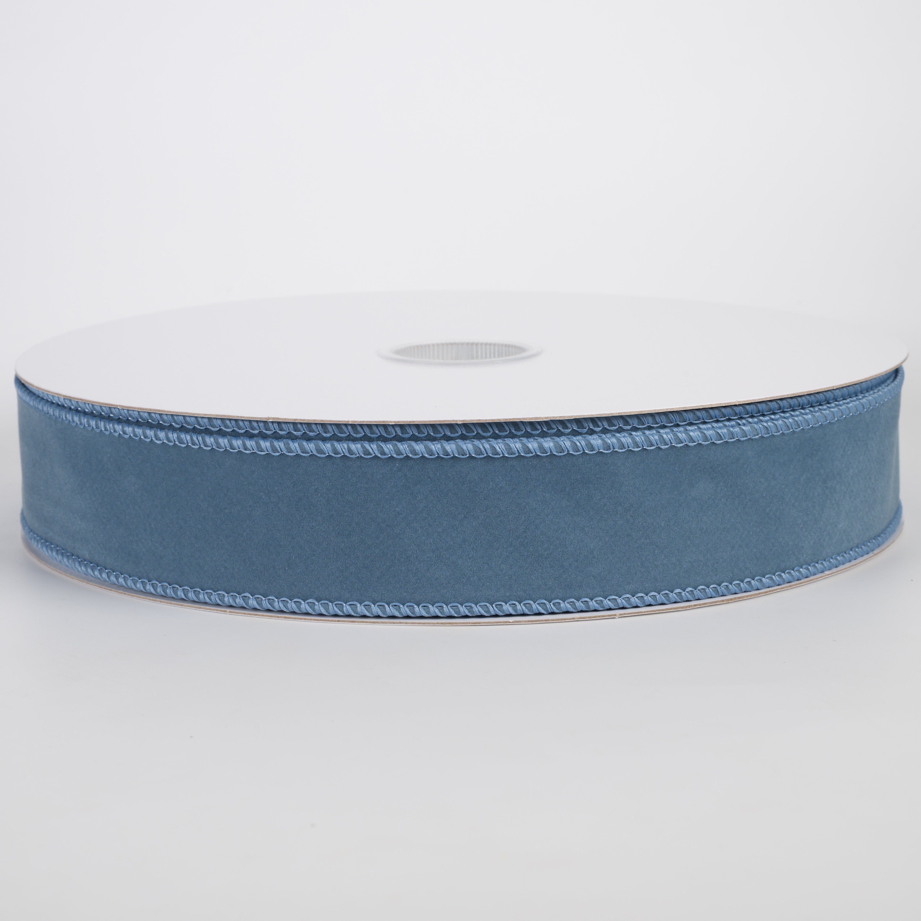 1.5" Flat Velvet Ribbon: Dusty Blue (50 Yards) Item Number: 861-09-611