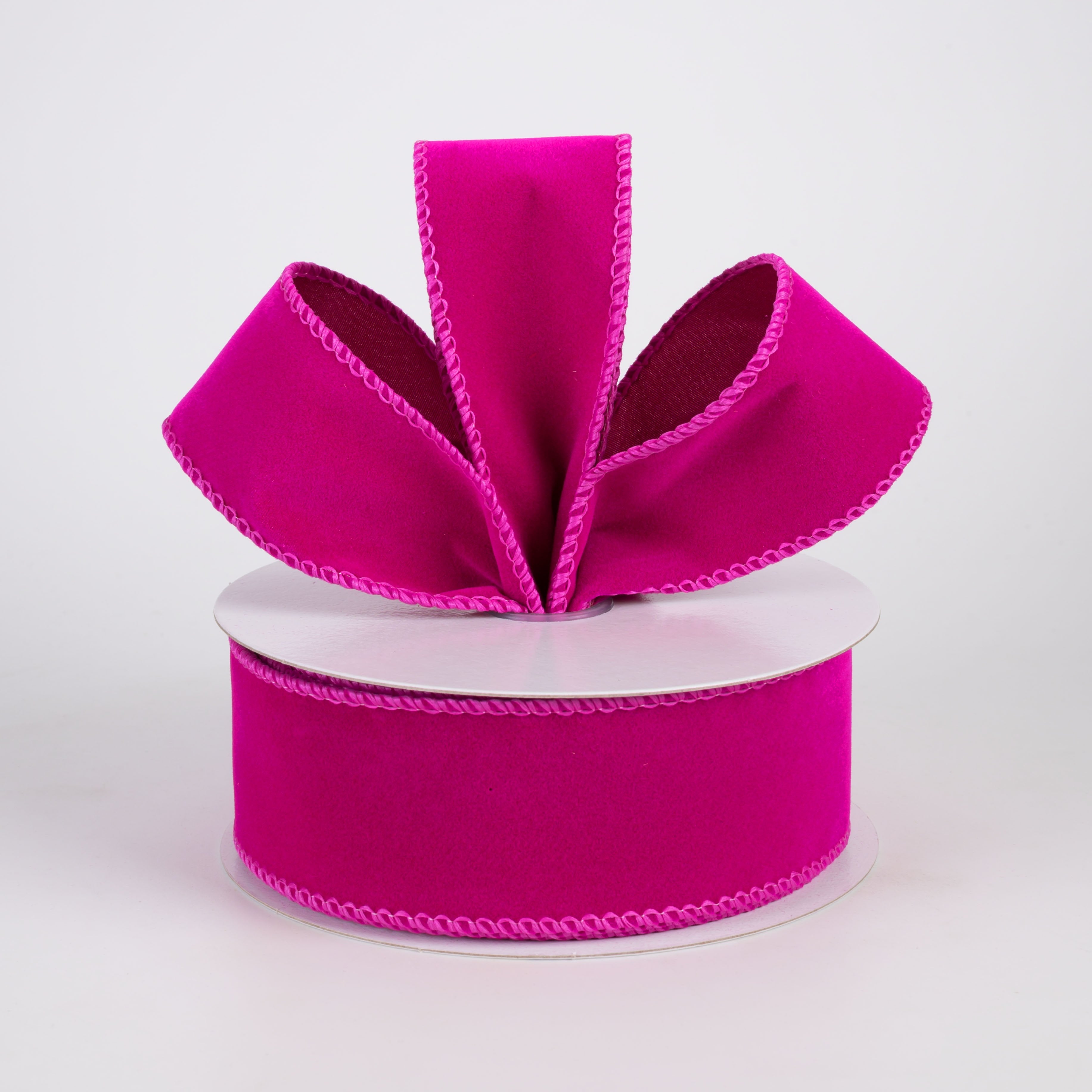 1.5" Flat Velvet Ribbon: Fuchsia Hot Pink (10 Yards) Lifestyle Photo