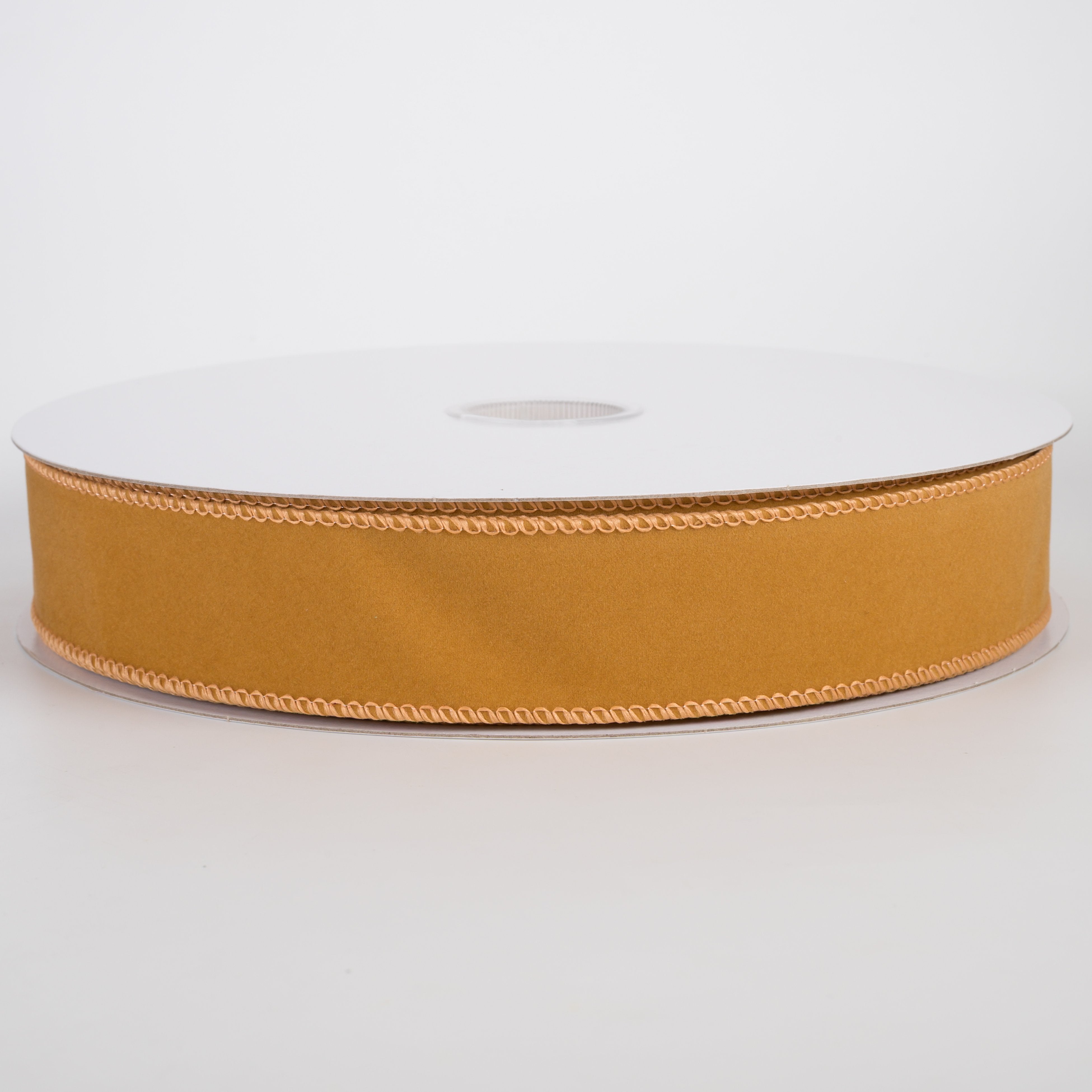 1.5" Flat Velvet Ribbon: Golden Tan (50 Yards) Item Number: 861-09-618