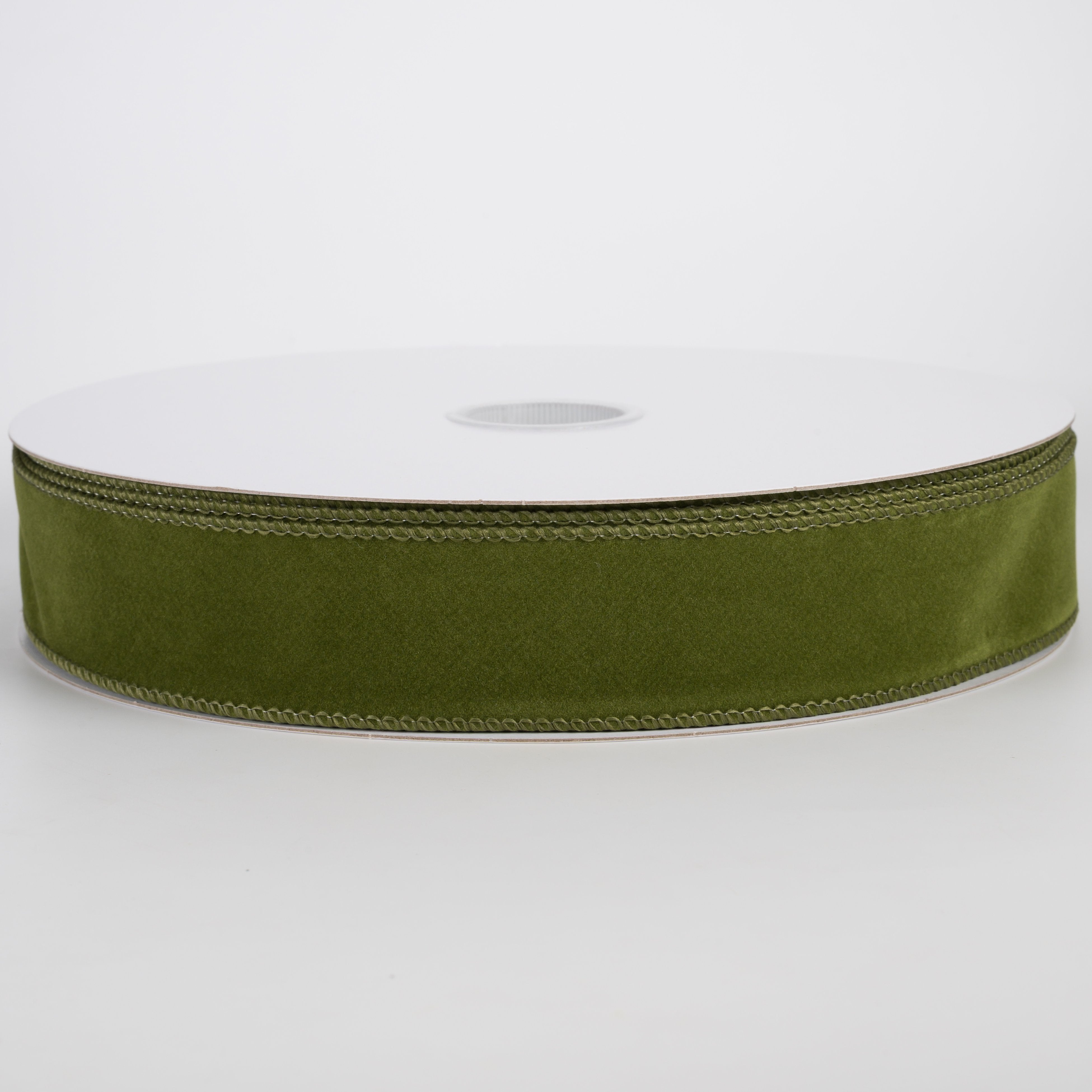 1.5" Flat Velvet Ribbon: Moss Green (50 Yards) Item Number: 861-09-616