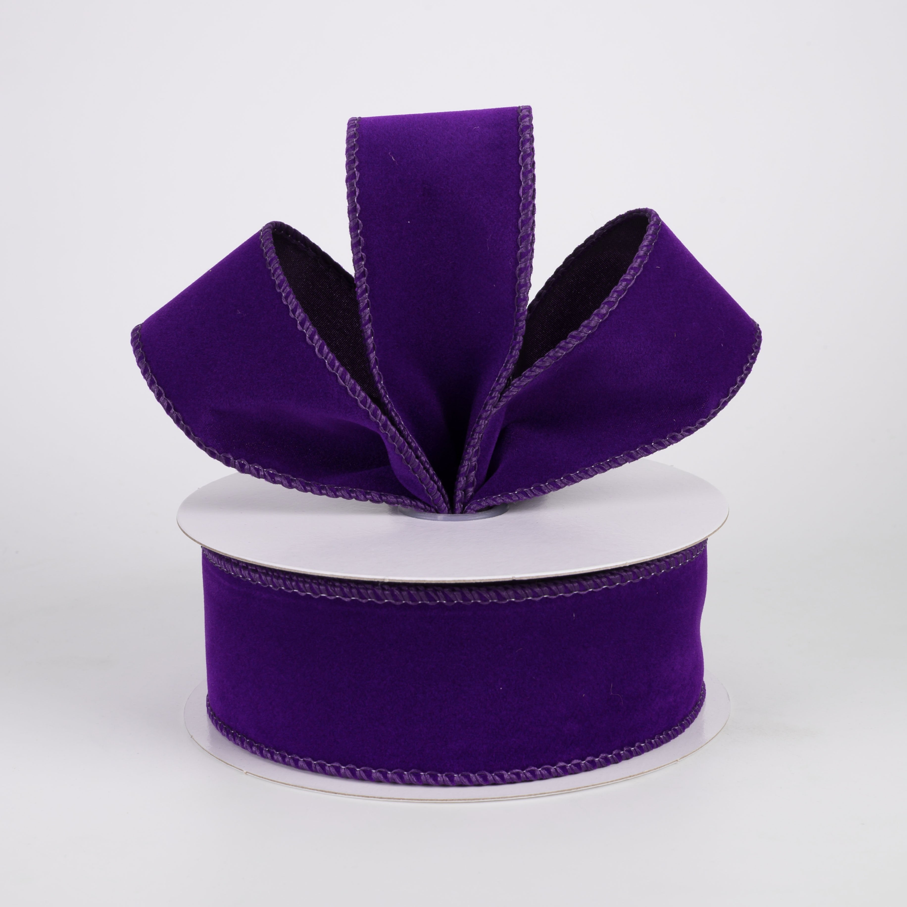 1.5" Flat Velvet Ribbon: Royal Purple (10 Yards) Lifestyle Photo