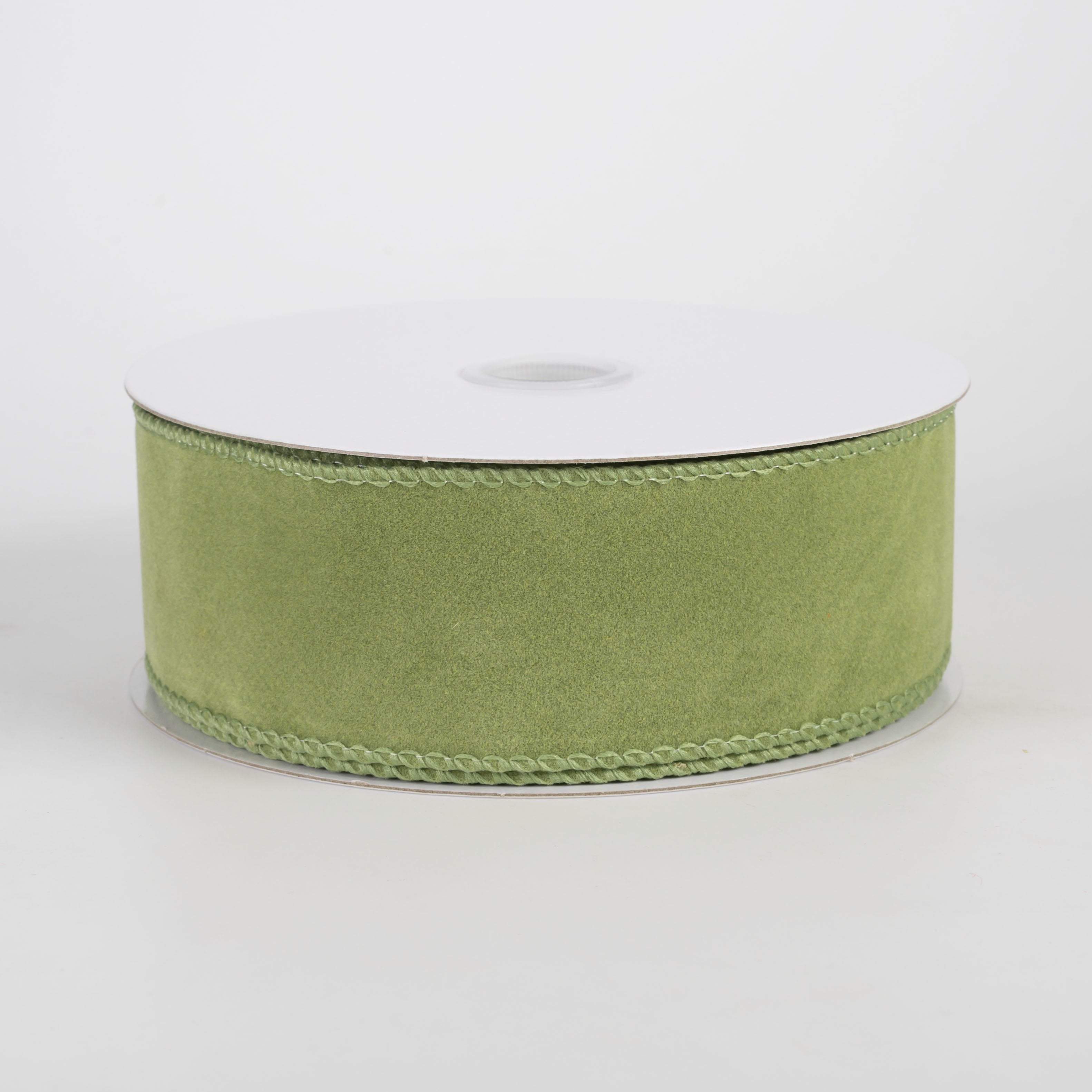 1.5" Flat Velvet Ribbon: Sage Green (10 Yards) Item Number: 61624-09-06