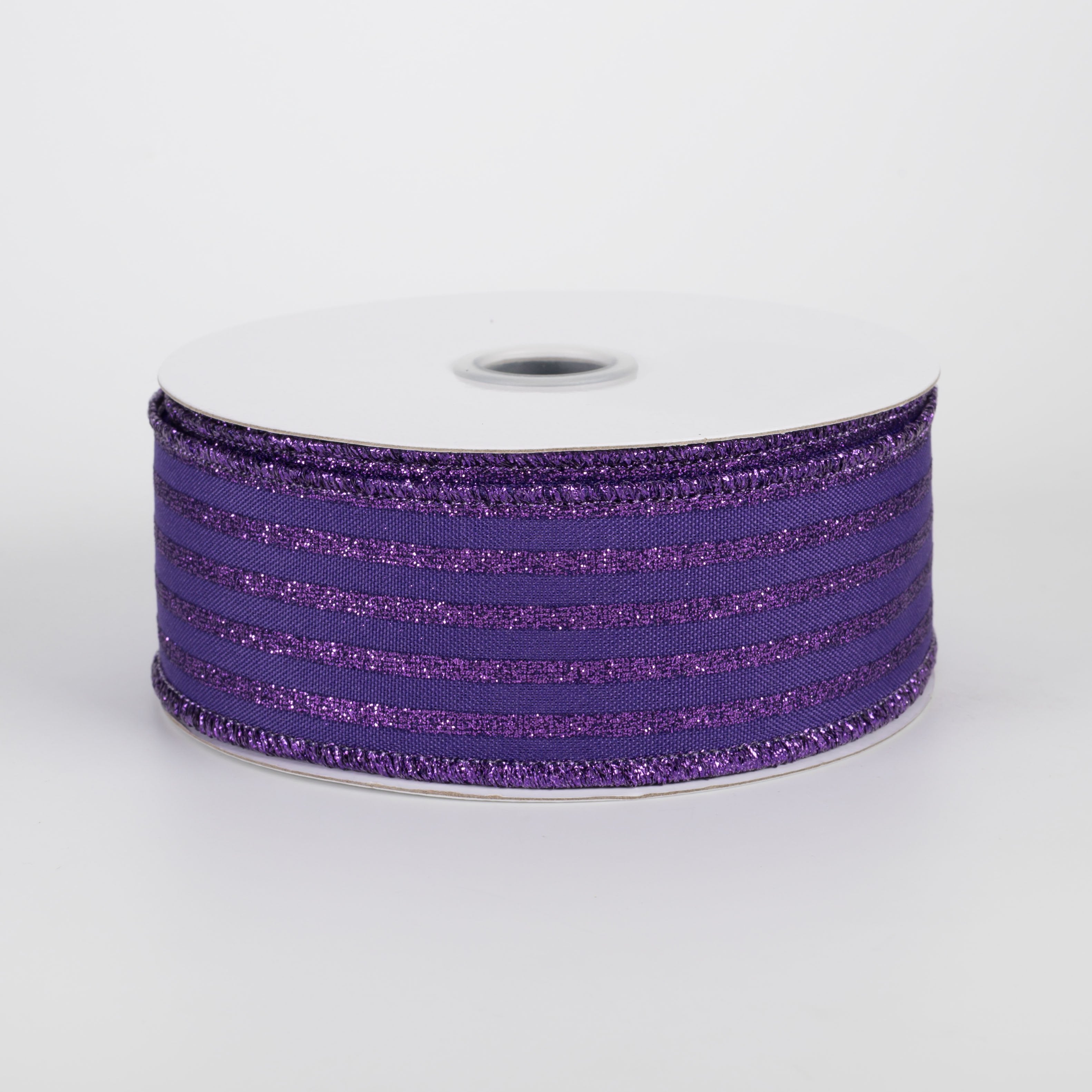 1.5" Glitter Vertical Stripe Ribbon: Purple (10 Yards) Item Number: RGF197223