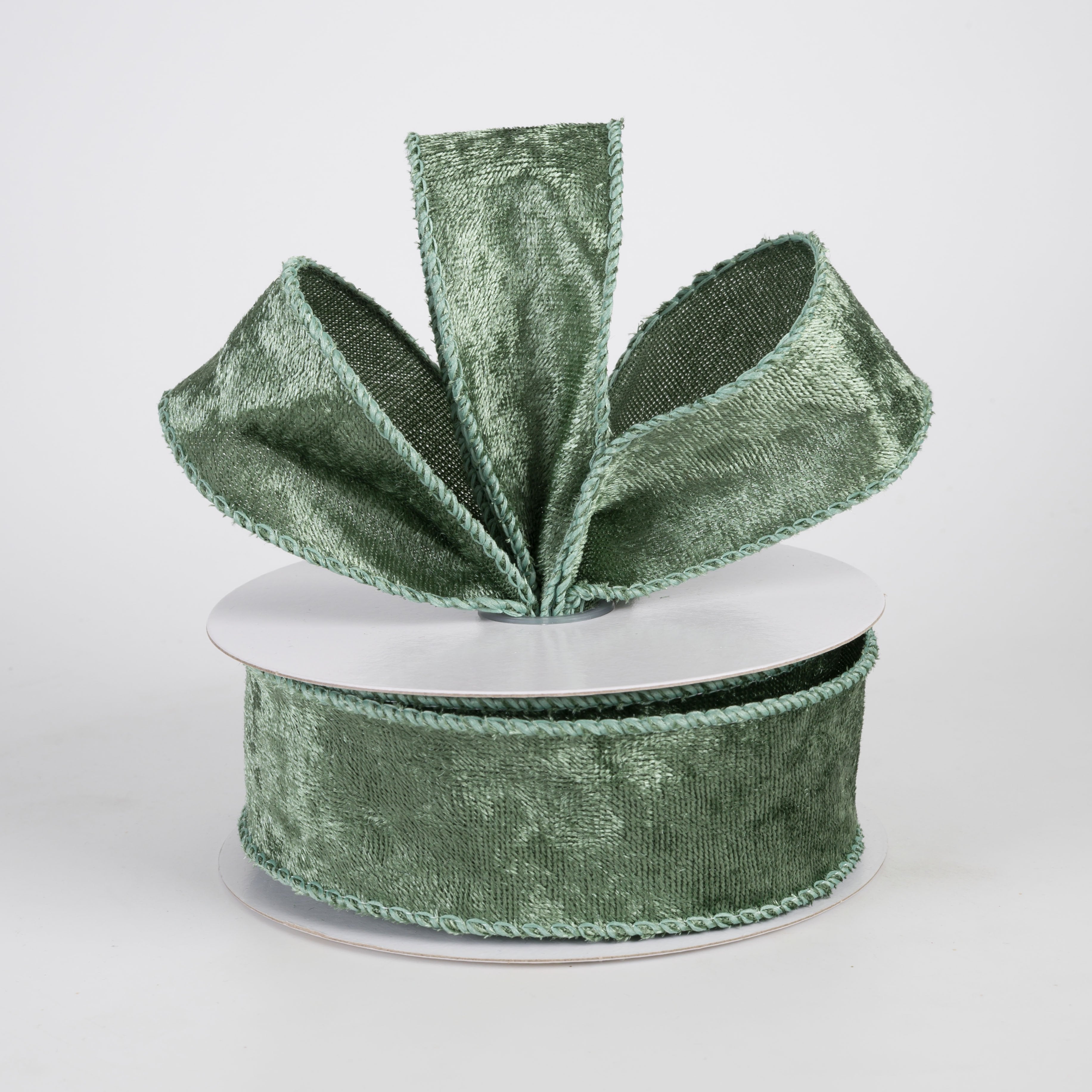 1.5" Lush Velvet Ribbon: Sage Green (10 Yards) Lifestyle Photo