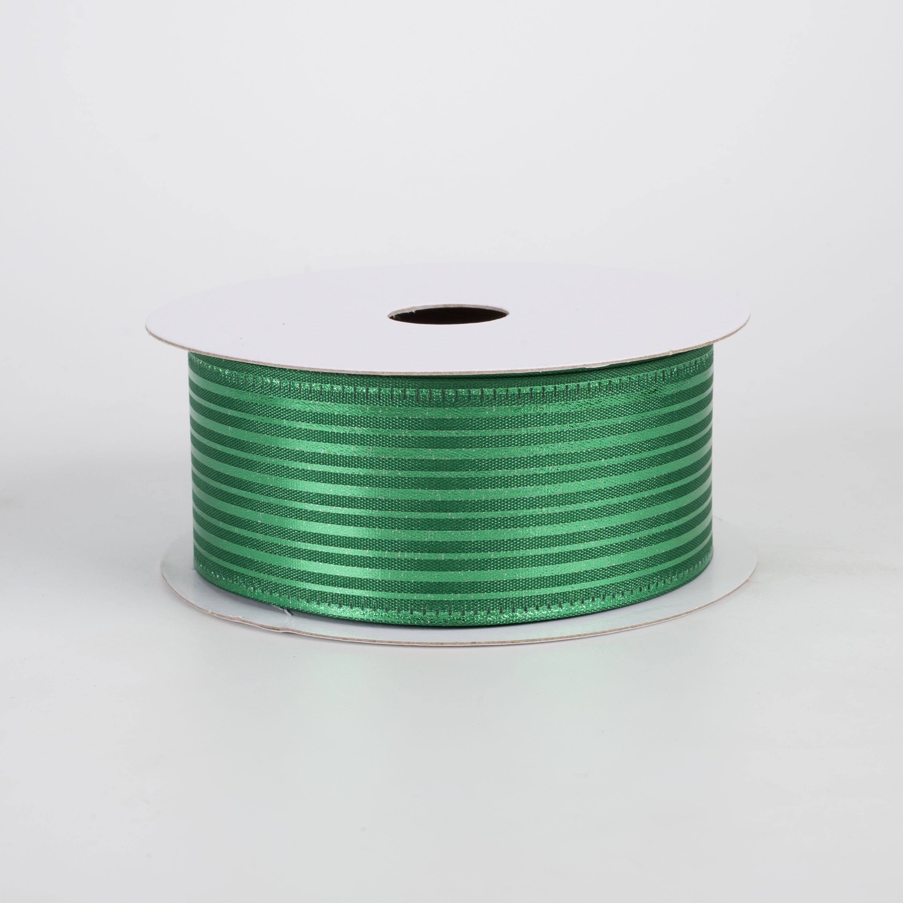 1.5" Metallic Embossed Vertical Grain Satin Ribbon: Emerald Green (10 Yards) Item Number: 76555-09-17