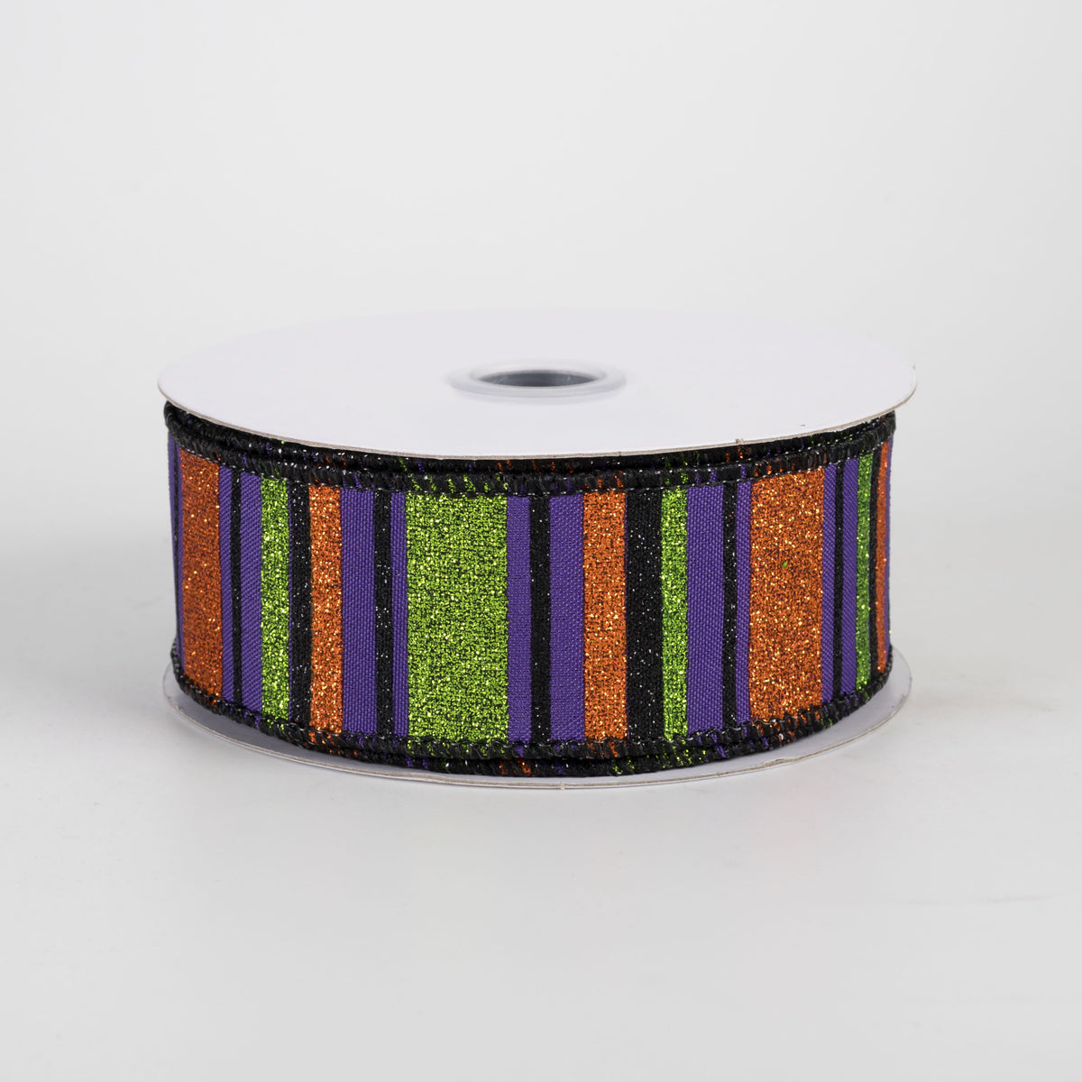 1.5" Multi Glitter Stripes Ribbon: Halloween (10 Yards) Item Number: RGF191423
