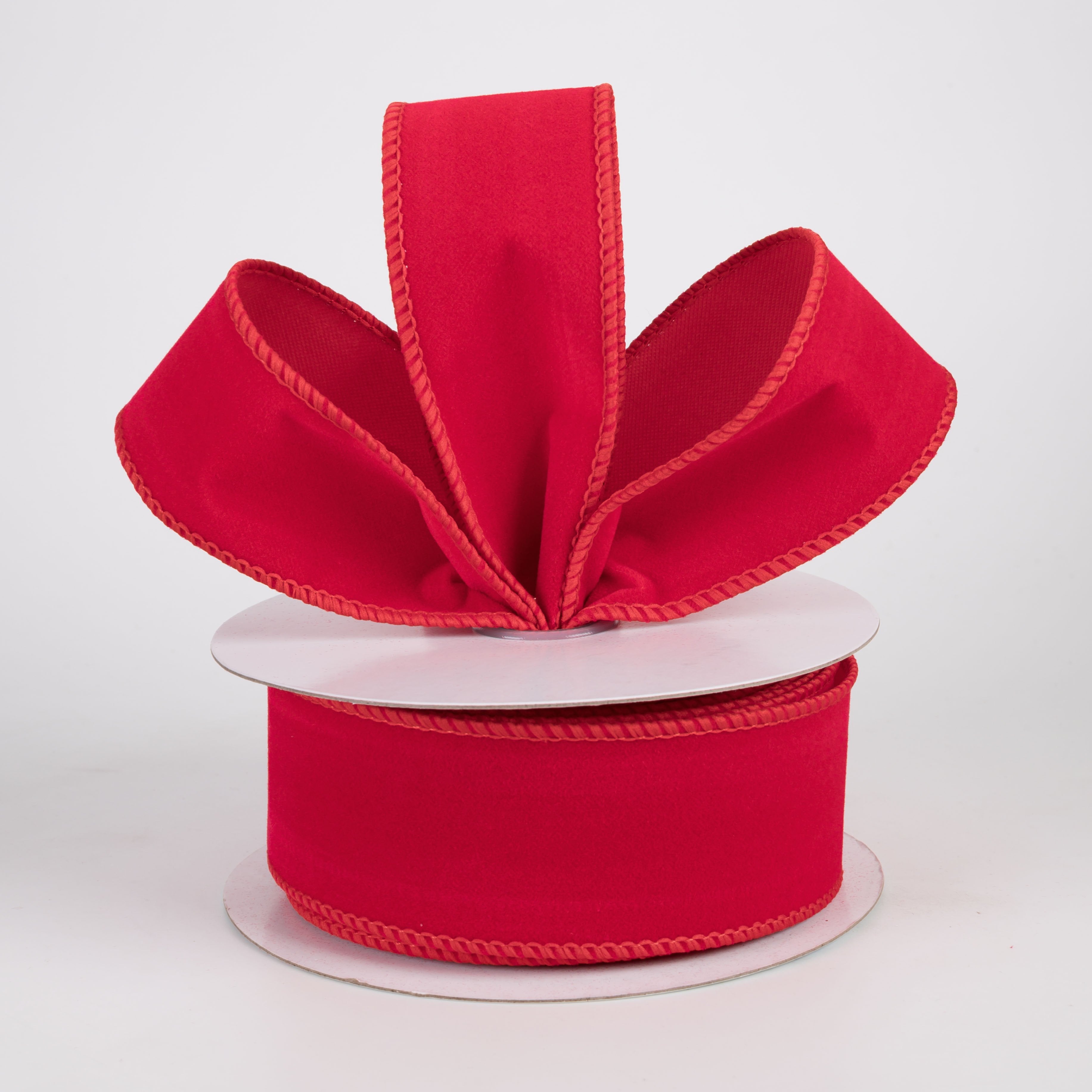 1.5" Outdoor Velvet Ribbon: Red (10 Yards) Lifestyle Photo
