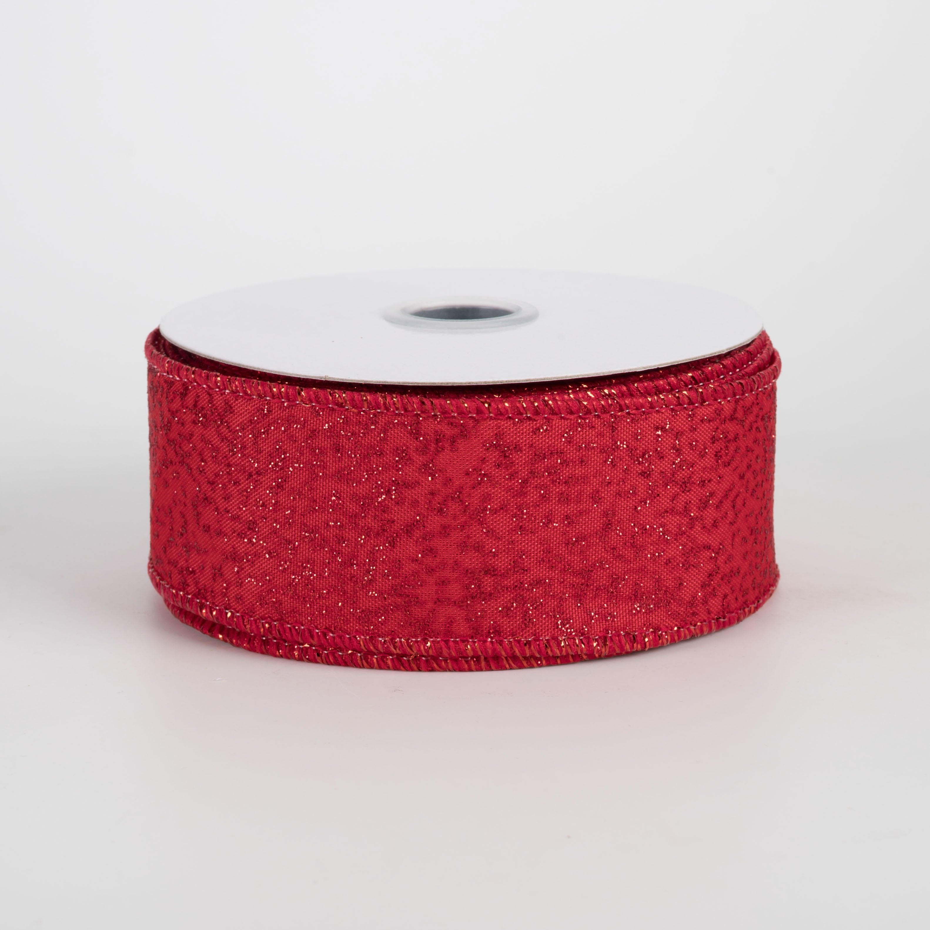 1.5" Speckled Glitter Canvas Ribbon: Red (10 Yards) Item Number: RGF181724