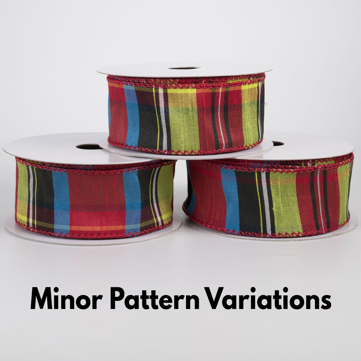 1.5" Traditional Tartan Plaid Ribbon: Lime, Blue, Red & Black (10 Yards) Lifestyle Photo