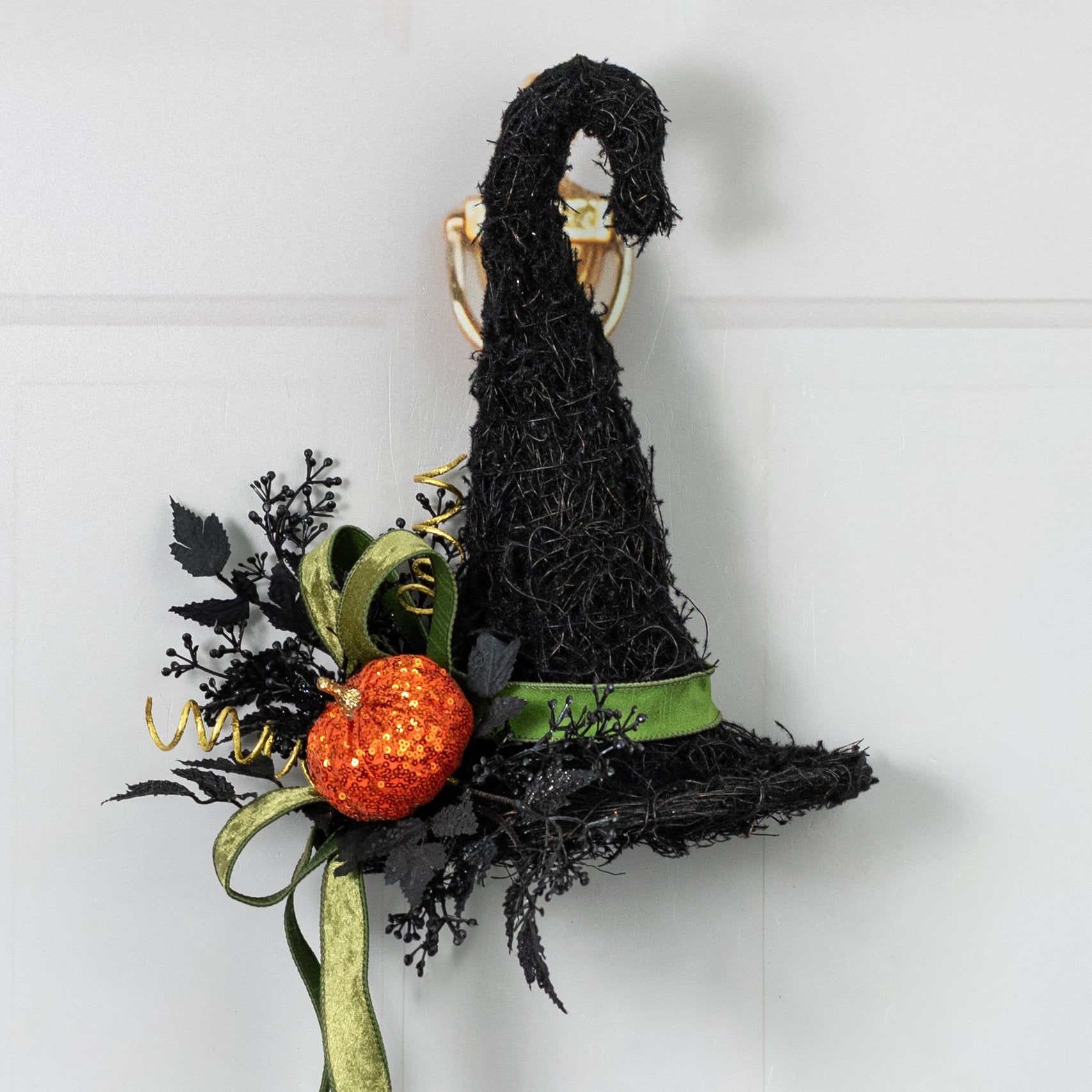 10" x 13" Half Witch Hat Door Hanger: Black Lifestyle Photo