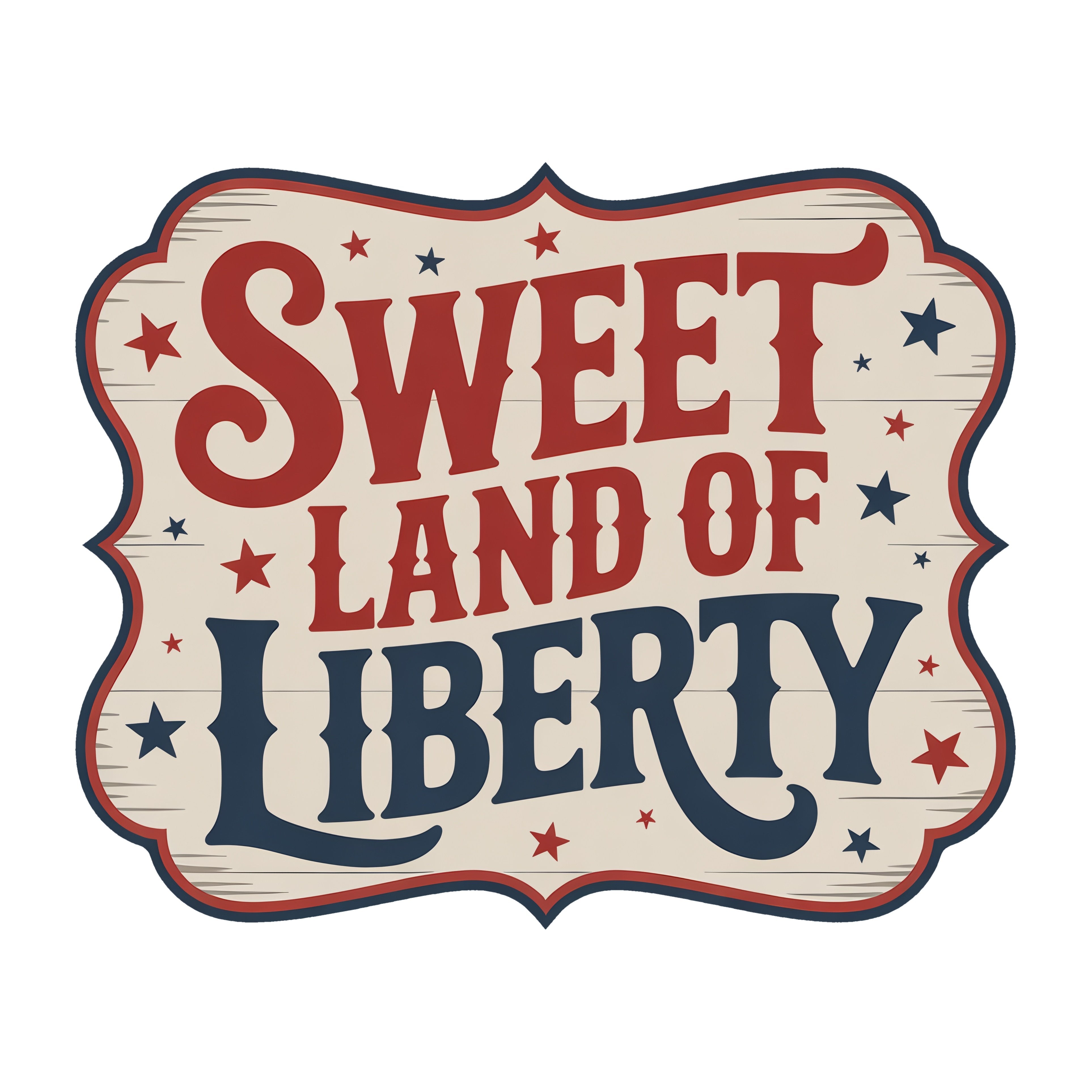 10.5" Bracket Waterproof Sign: Sweet Land of Liberty Item Number: CD1205NH-105