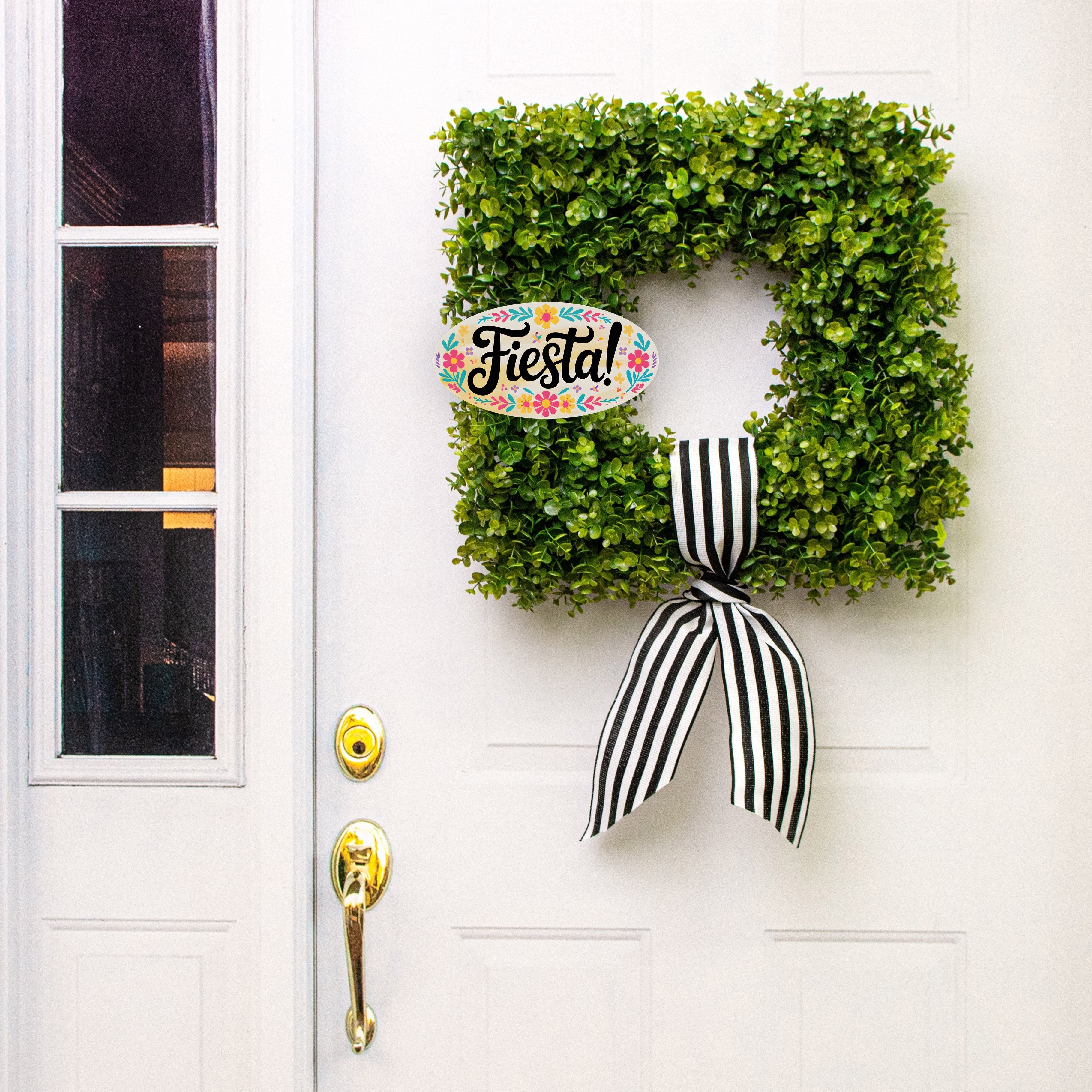 10.5" Oval Waterproof Sign: Fiesta Folk Art Floral Lifestyle Photo